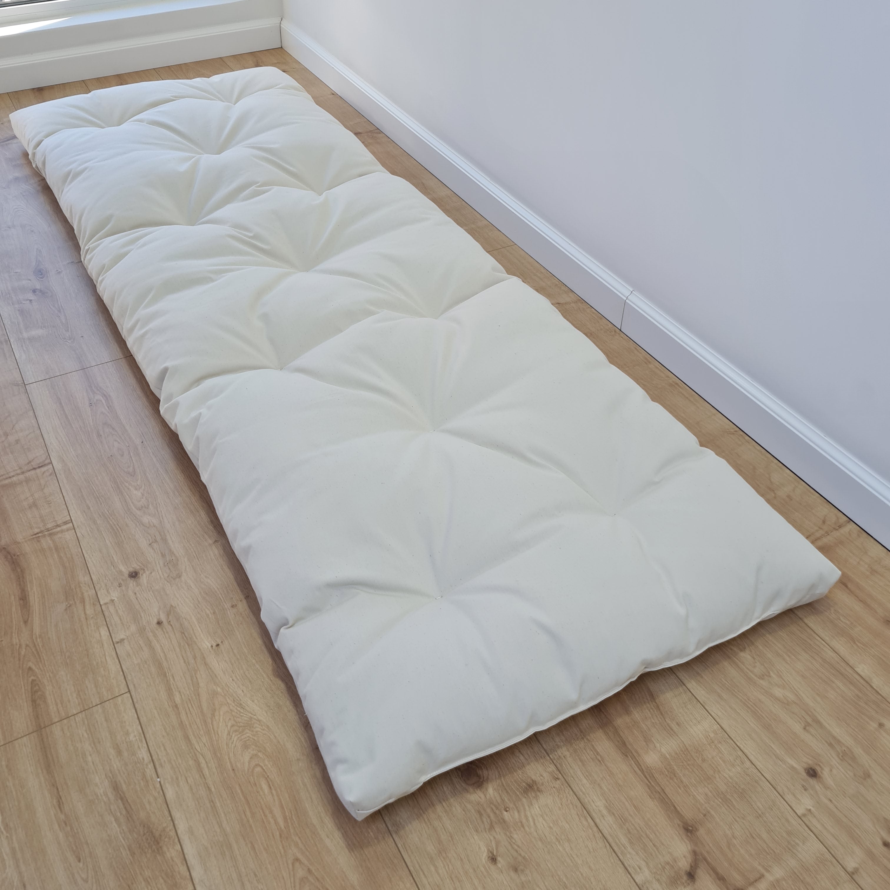 HEMP Topper Shikibuton Mat 2” (5 cm) thick filled organic hemp fiber filler in natural non-dyed Cotton fabric Custom Size Hand made