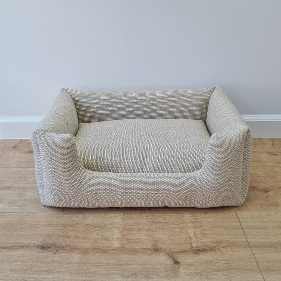 HEMP pet bed filled organic HEMP Fiber in dense natural beige linen fabric with thick cushion inside - mat - house for cats dogs organic