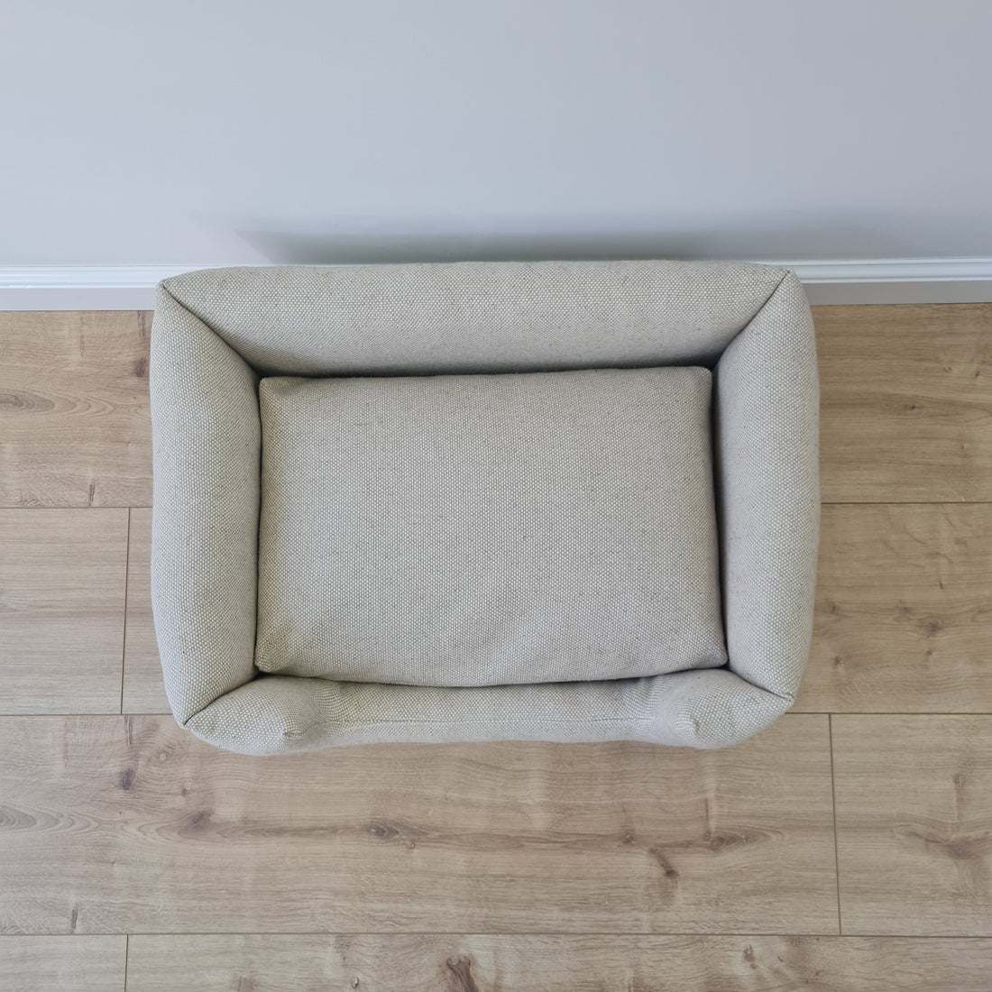 HEMP pet bed filled organic HEMP Fiber in dense natural beige linen fabric with thick cushion inside - mat - house for cats dogs organic