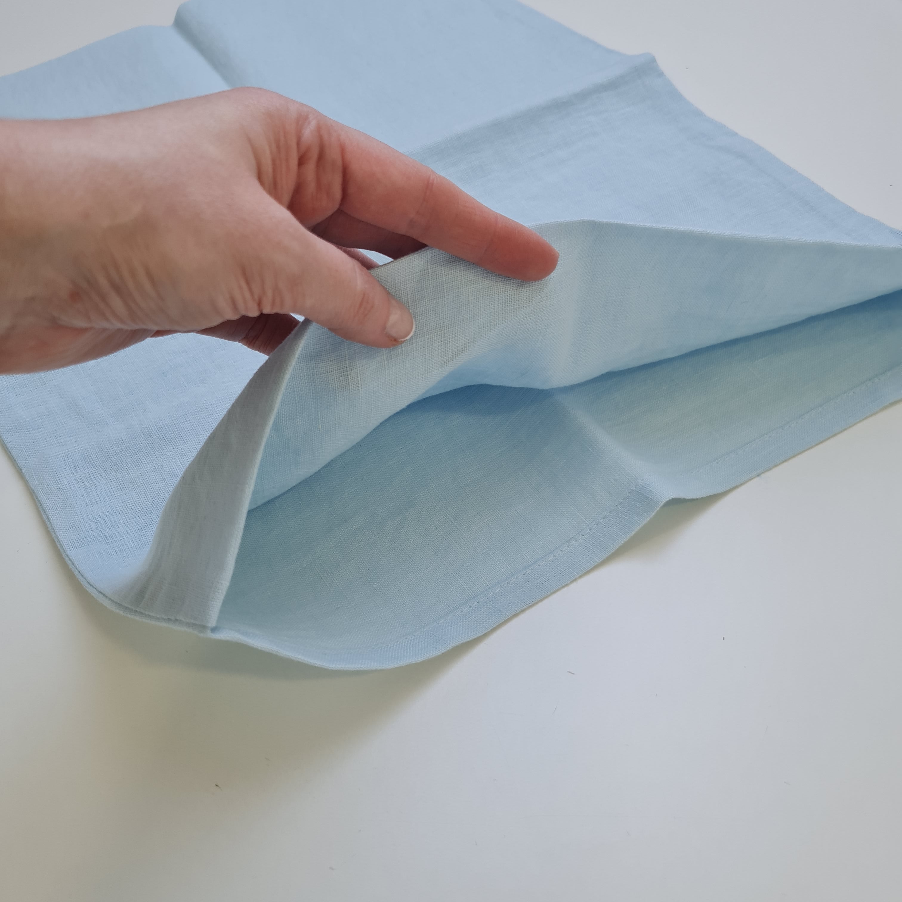 14"×18" (35x45cm) Linen Pillowcases in natural light blue linen Washed Fabric