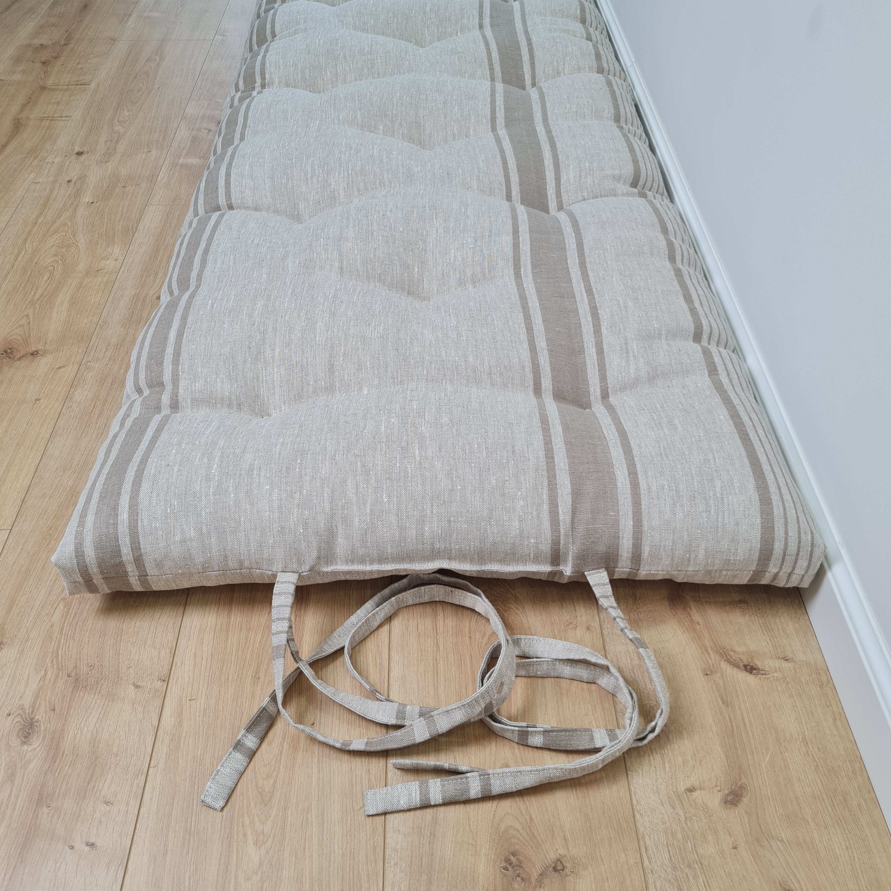 2" Hemp Linen Mattress Topper Mat - Slow Living Comfort Pure Linen & Hemp Fiber Filling  Hand made