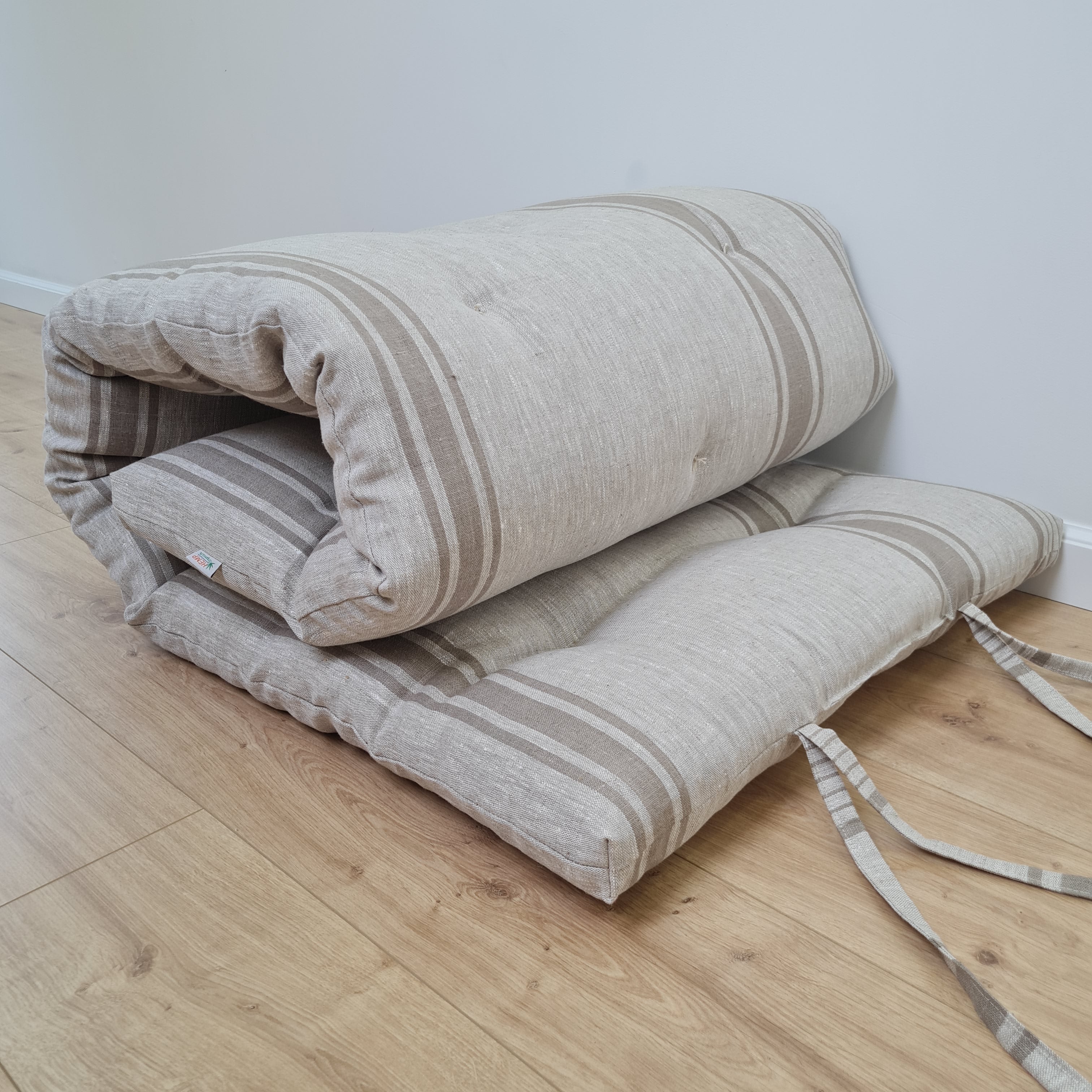 2" Hemp Linen Mattress Topper Mat - Slow Living Comfort Pure Linen & Hemp Fiber Filling  Hand made