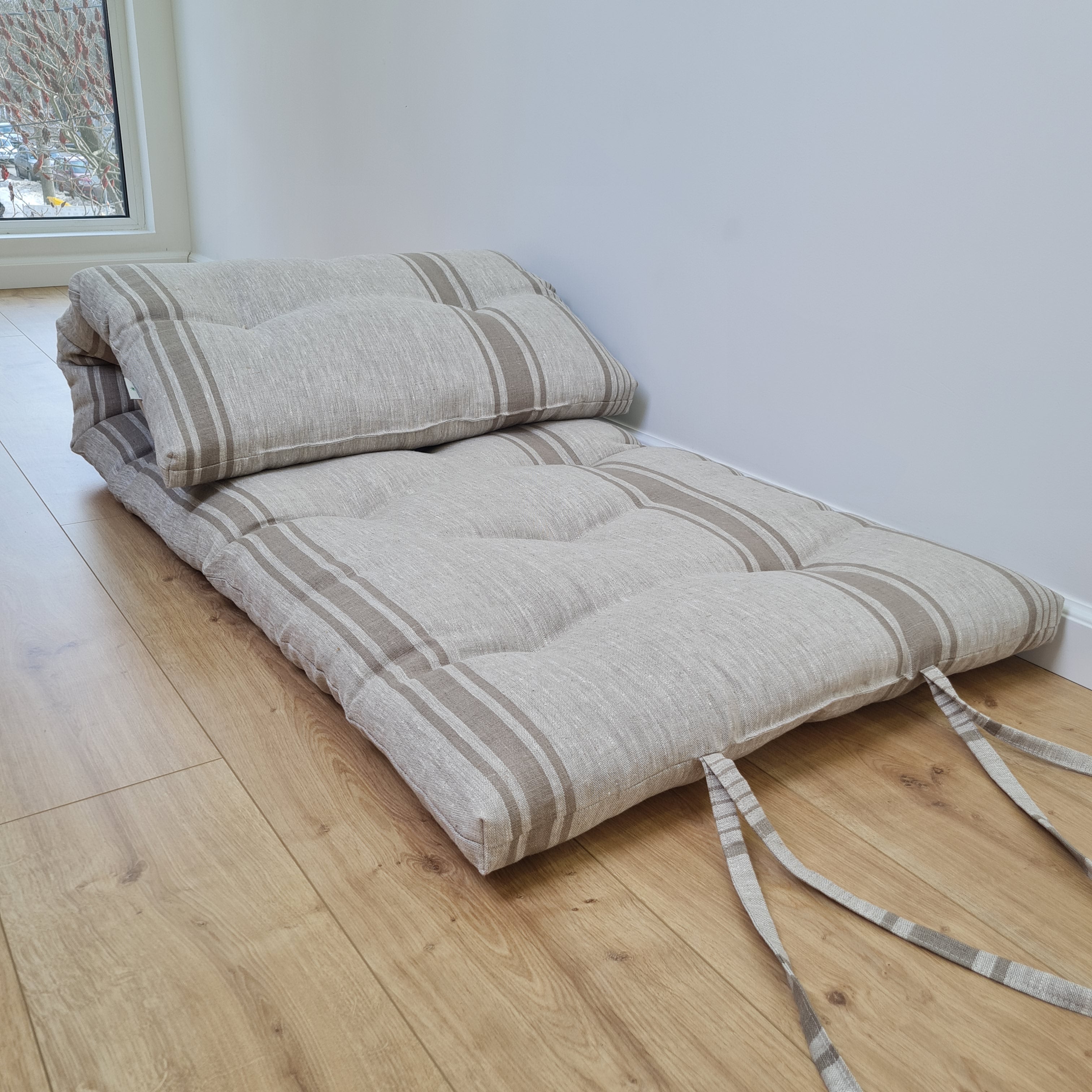 2" Hemp Linen Mattress Topper Mat - Slow Living Comfort Pure Linen & Hemp Fiber Filling  Hand made