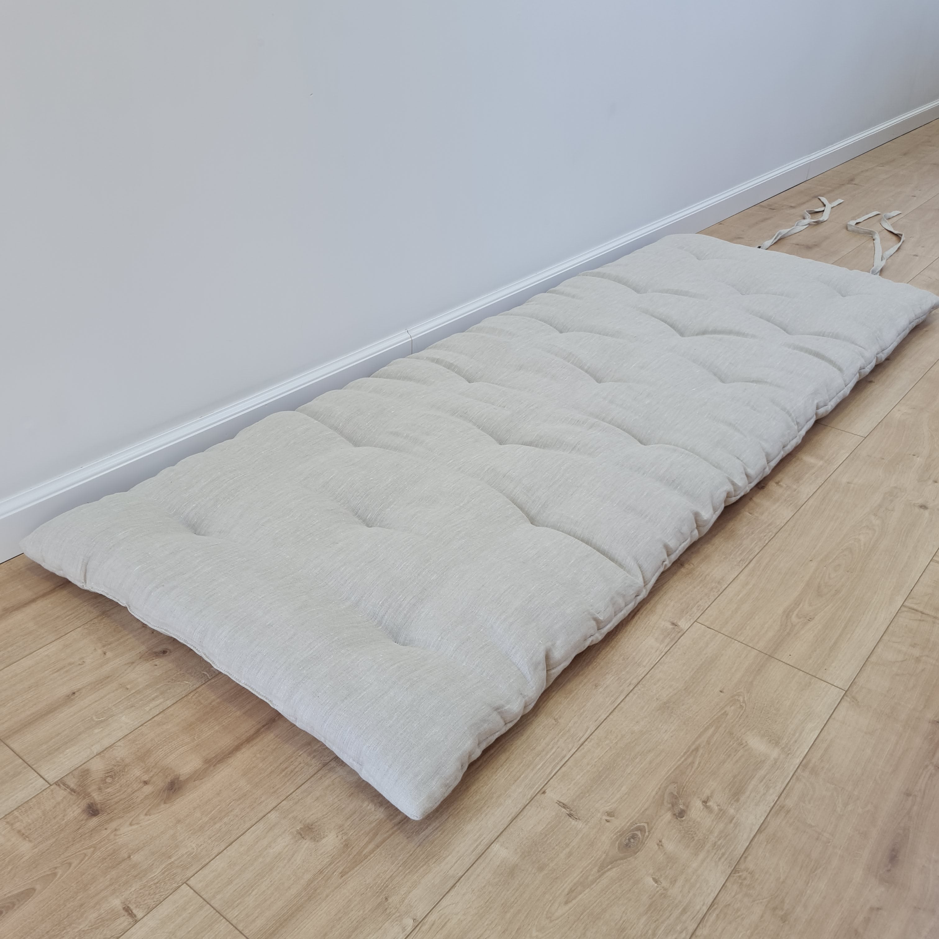 HEMP Linen Topper Protector  1.2” (3 cm) thick filled organic hemp fiber filler Shikibuton Mat in Linen fabric Custom Size Hand made
