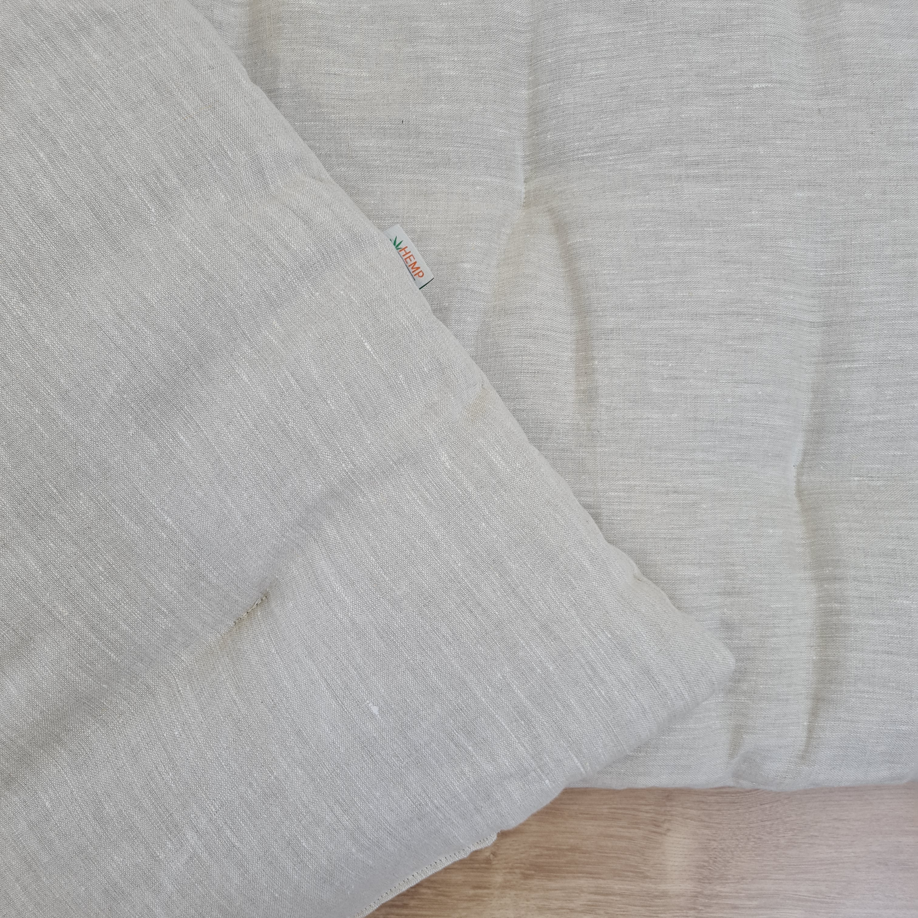 HEMP Linen Topper Protector  1.2” (3 cm) thick filled organic hemp fiber filler Shikibuton Mat in Linen fabric Custom Size Hand made