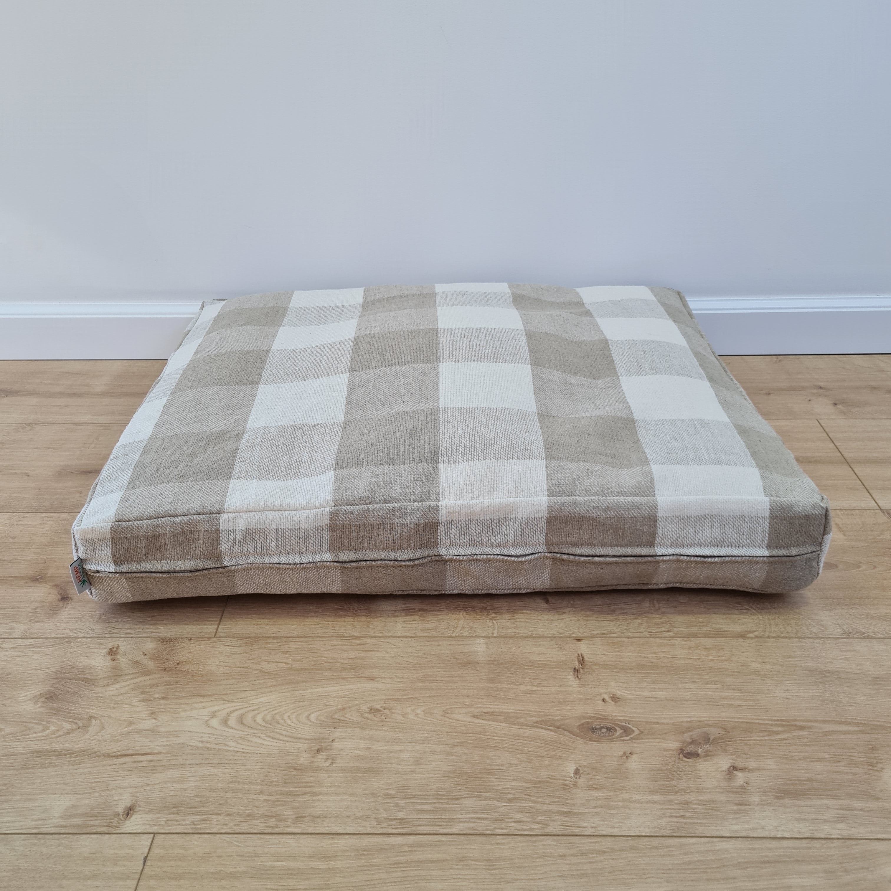 Natural Hemp Pet Mat Pad Cushion Removable Washable Hemp Cover Organic Hemp Fiber Filler in Natural non-dyed Linen Fabric