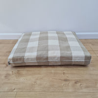 Natural Hemp Pet Mat Pad Cushion Removable Washable Hemp Cover Organic Hemp Fiber Filler in Natural non-dyed Linen Fabric