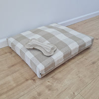 Natural Hemp Pet Mat Pad Cushion Removable Washable Hemp Cover Organic Hemp Fiber Filler in Natural non-dyed Linen Fabric