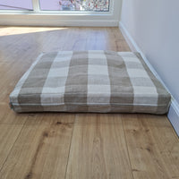 Natural Hemp Pet Mat Pad Cushion Removable Washable Hemp Cover Organic Hemp Fiber Filler in Natural non-dyed Linen Fabric