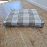 Natural Hemp Pet Mat Pad Cushion Removable Washable Hemp Cover Organic Hemp Fiber Filler in Natural non-dyed Linen Fabric