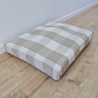 Natural Hemp Pet Mat Pad Cushion Removable Washable Hemp Cover Organic Hemp Fiber Filler in Natural non-dyed Linen Fabric