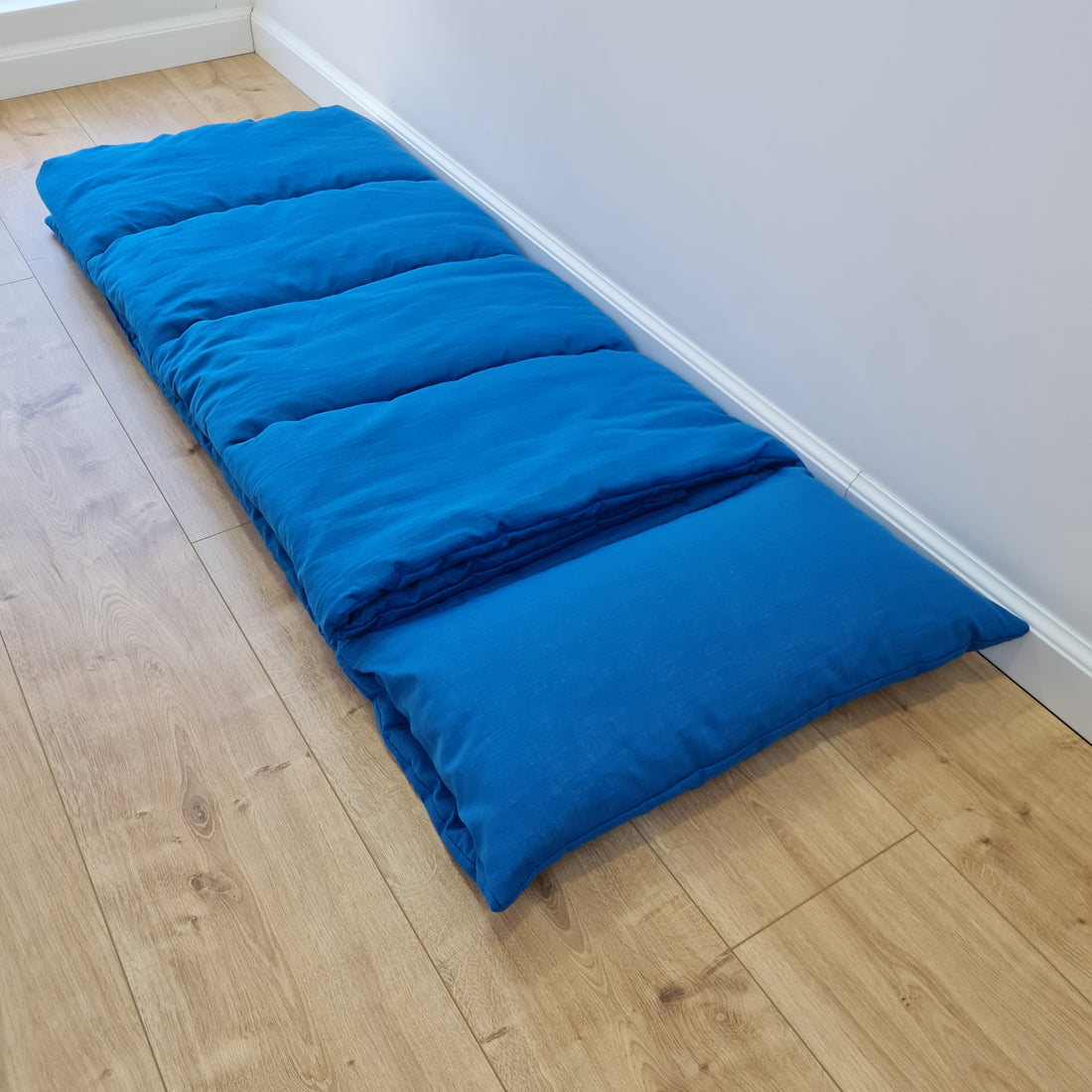 Kindergarten Hemp Linen Sleeping Bag with Pillow School Nap Mat Kids Organic Hemp Fiber Filling in blue Linen Fabric, Custom made