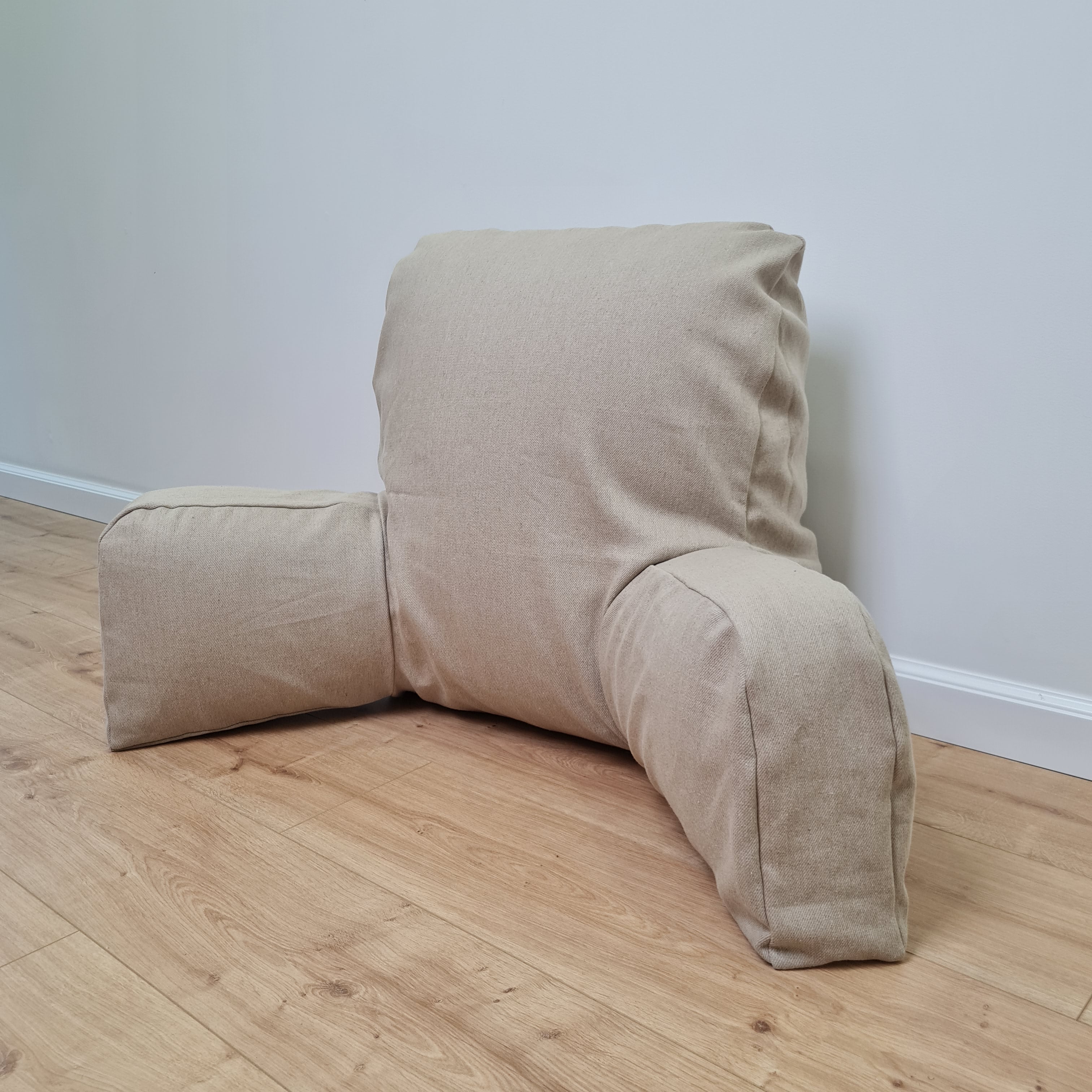 Hemp back cushion filled organic hemp fiber filling with natural linen removable zippered cover