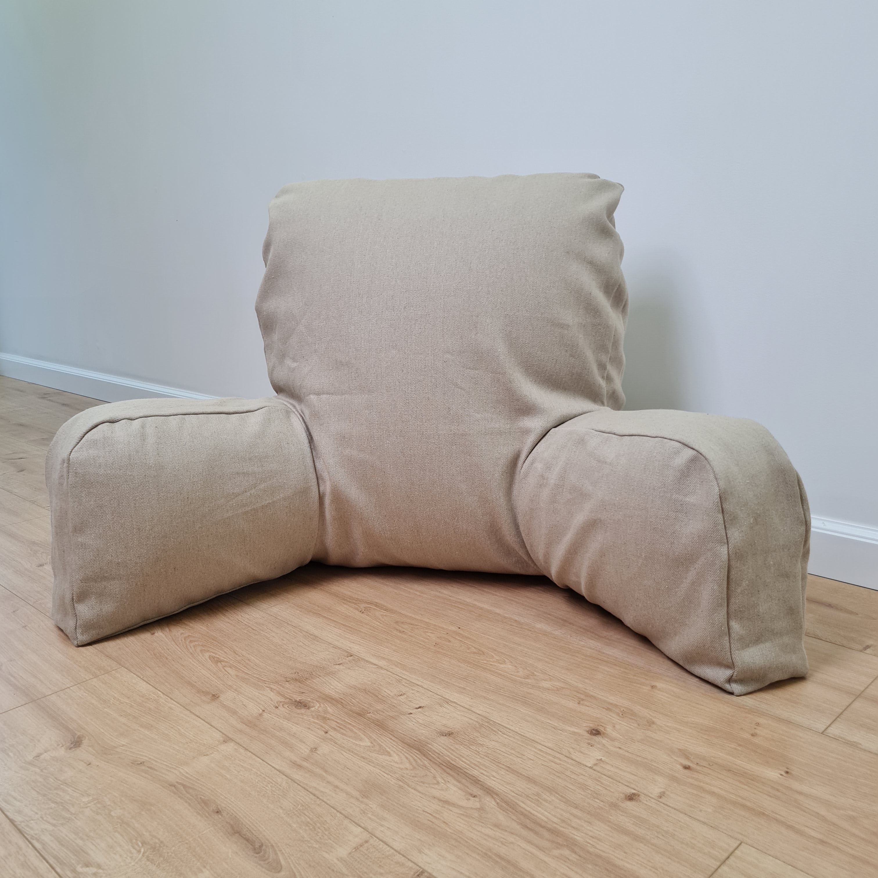 Hemp back cushion filled organic hemp fiber filling with natural linen removable zippered cover