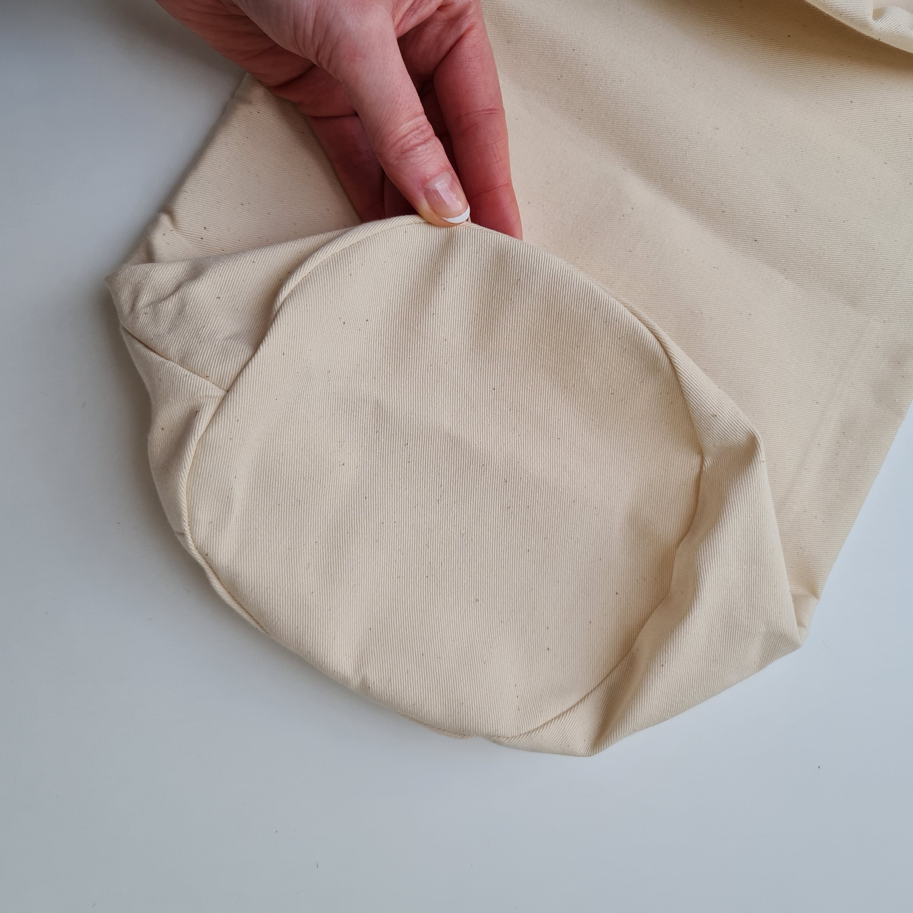 Cover for round Meditation Bolster cushion with handle Natural Cotton fabric WITHOUT Filler