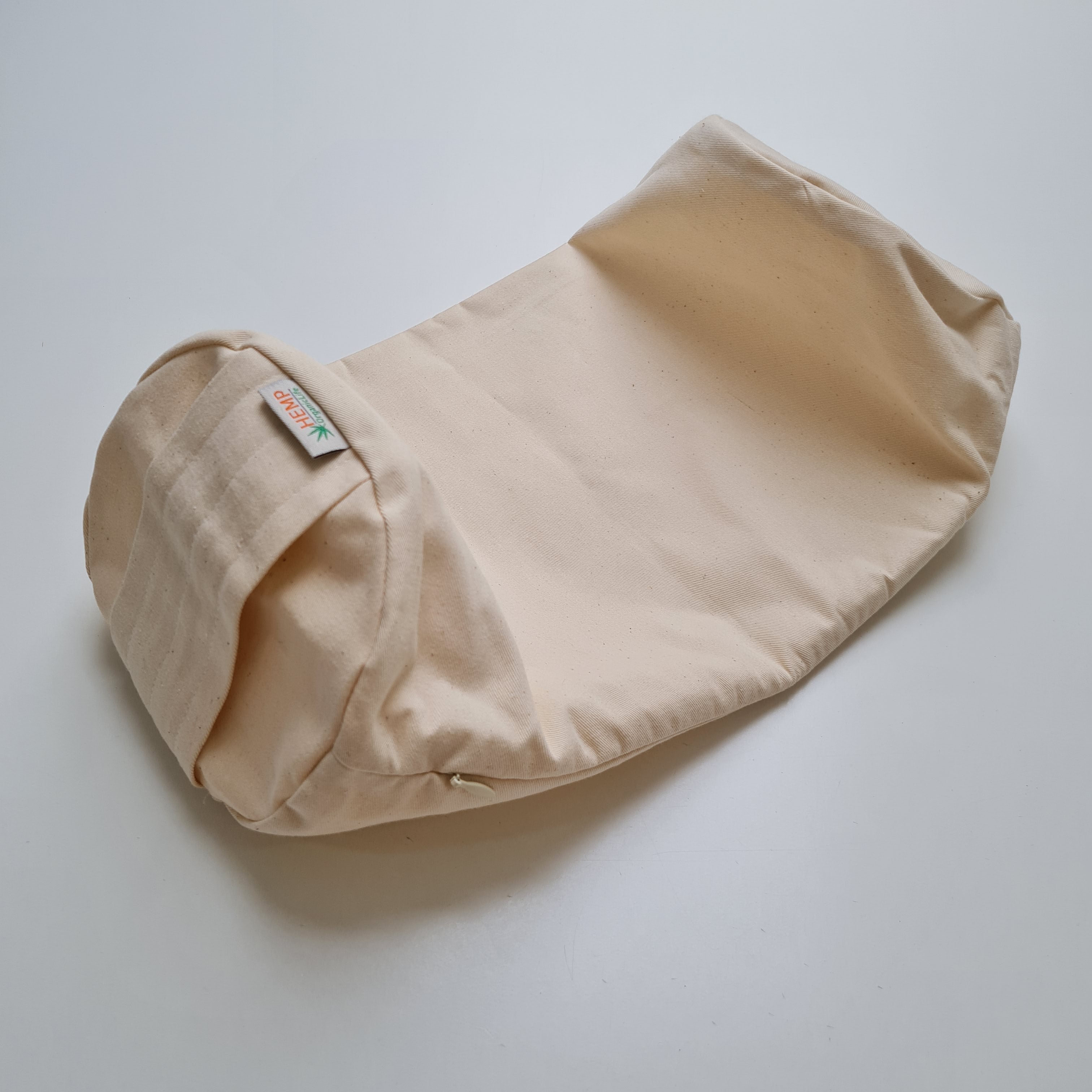 Cover for round Meditation Bolster cushion with handle Natural Cotton fabric WITHOUT Filler