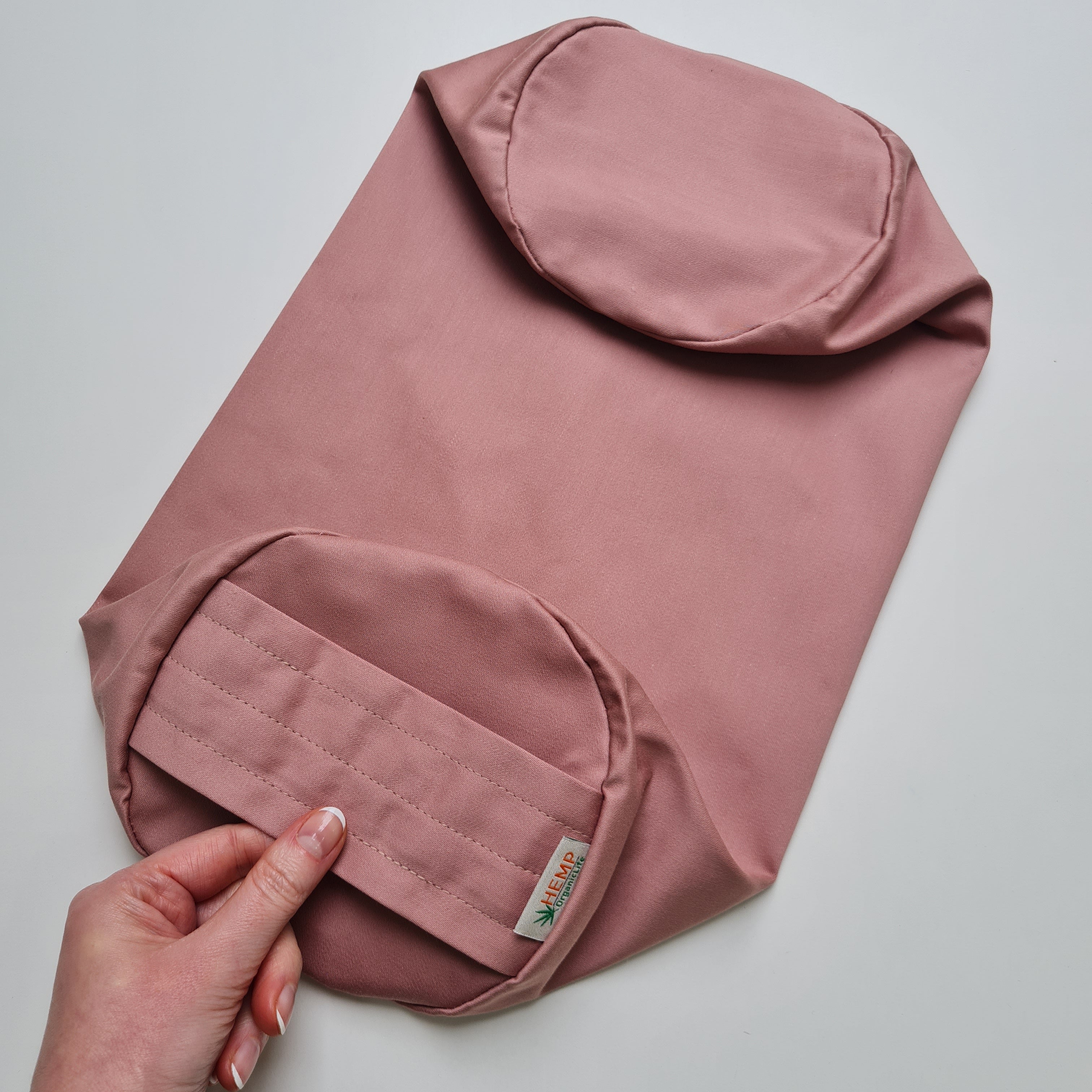 Cover for round Meditation Bolster cushion with handle Natural Cotton fabric WITHOUT Filler