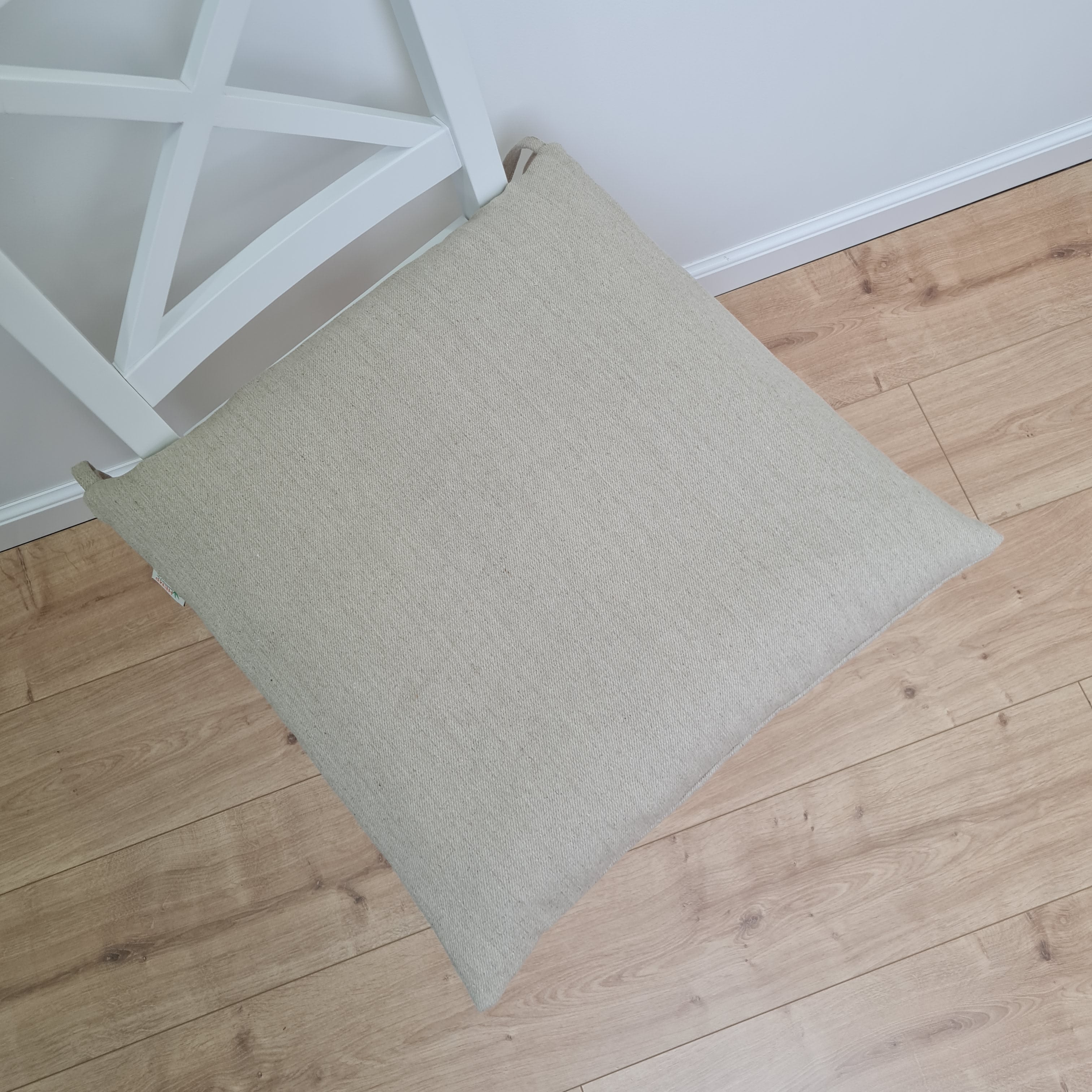 Hemp Linen seat cushion for chair with ties filled organic hemp fiber with removable covers in natural non dyed linen fabric Chair Cushion