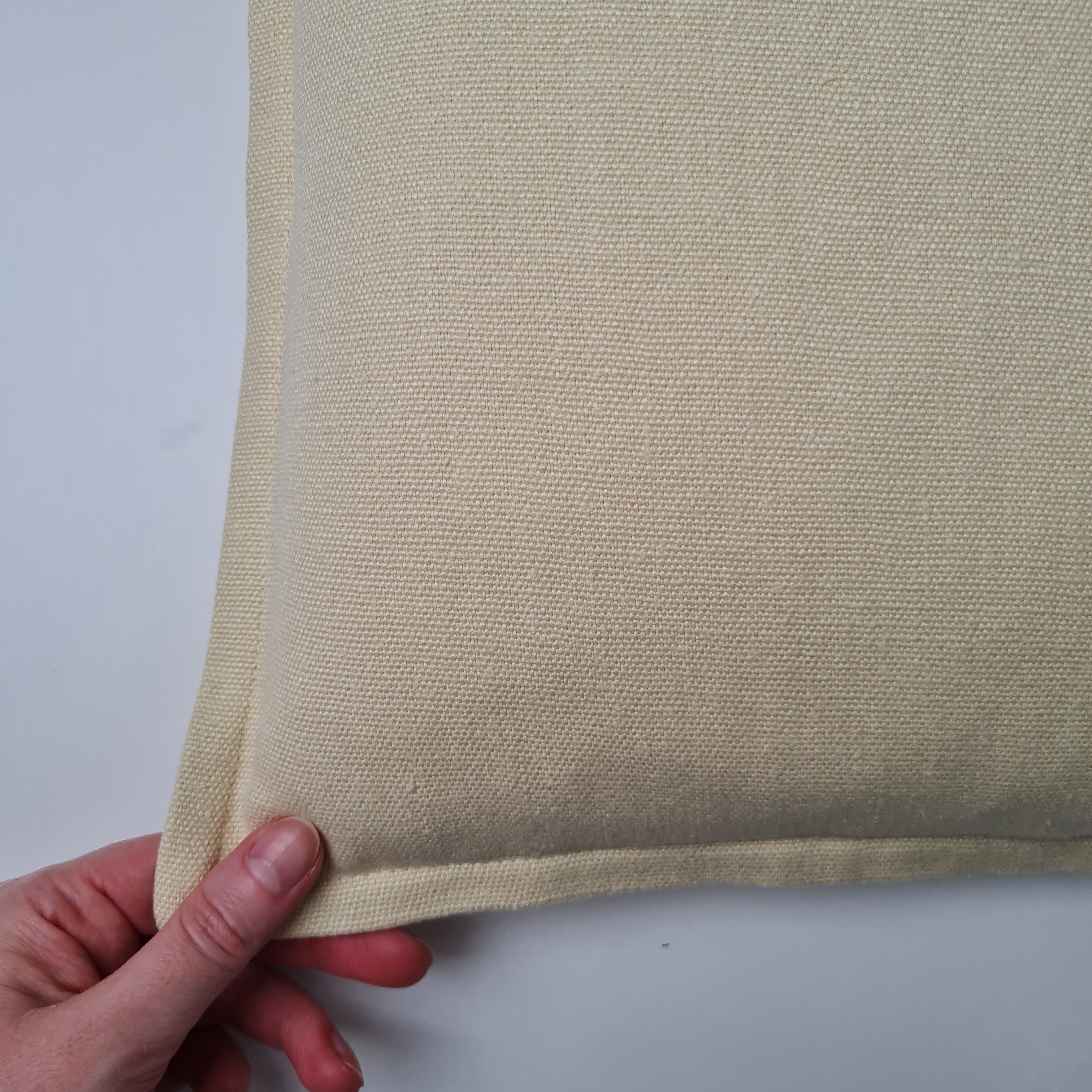 Hemp Linen Chair seat cushion for chair with ties filled organic hemp fiber with removable covers in natural light yellow linen fabric