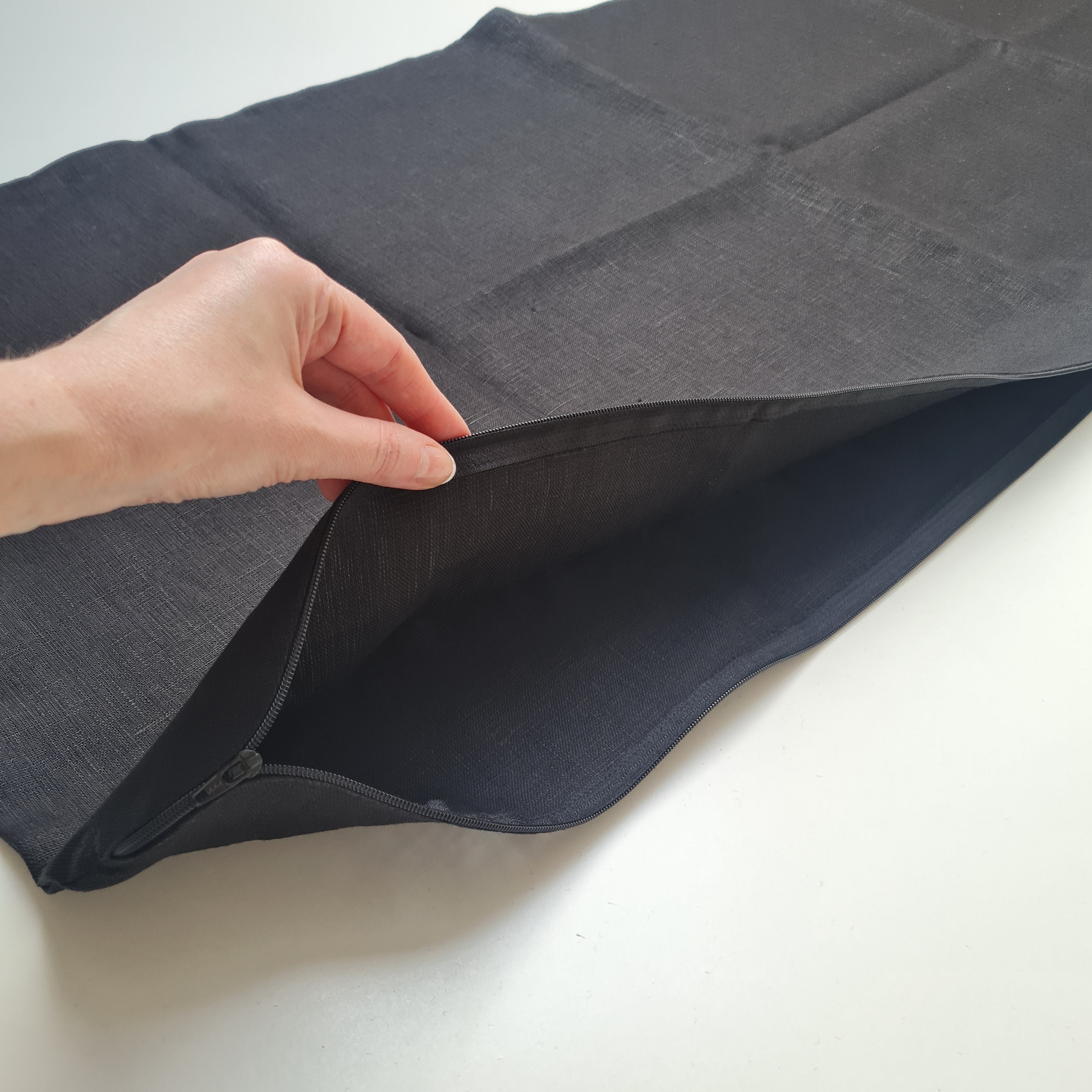 Removable Natural Linen Cover for our Buckwheat Car Seat Cushions (Zipper, Strap Holes)