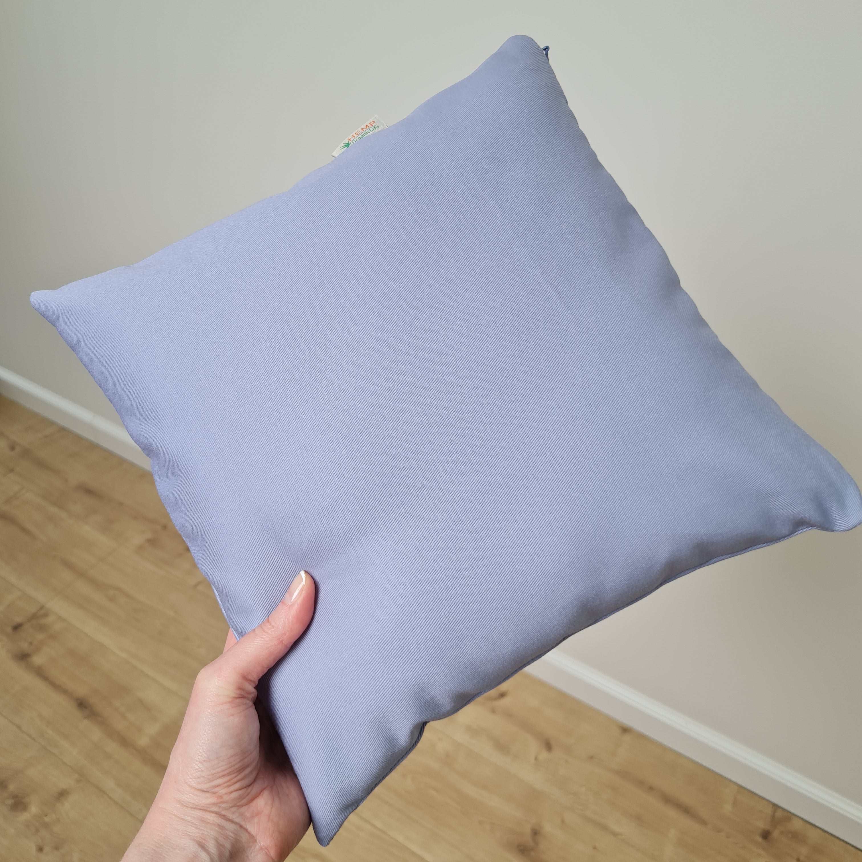 12"x12" (30x30 cm) Blue Hemp Outdoor Sofa Cushion with Washable Removable Water Repellent Cover