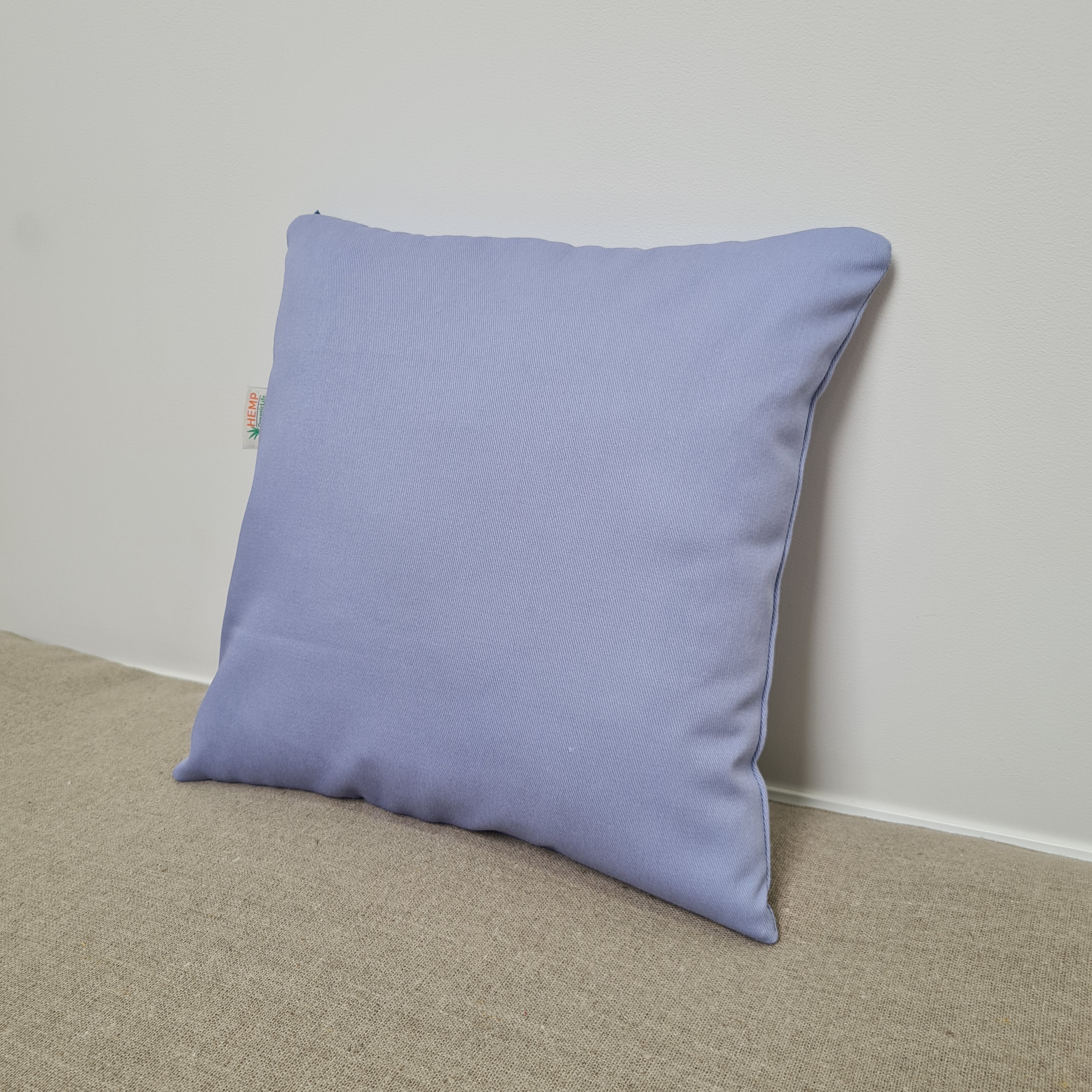 12"x12" (30x30 cm) Blue Hemp Outdoor Sofa Cushion with Washable Removable Water Repellent Cover