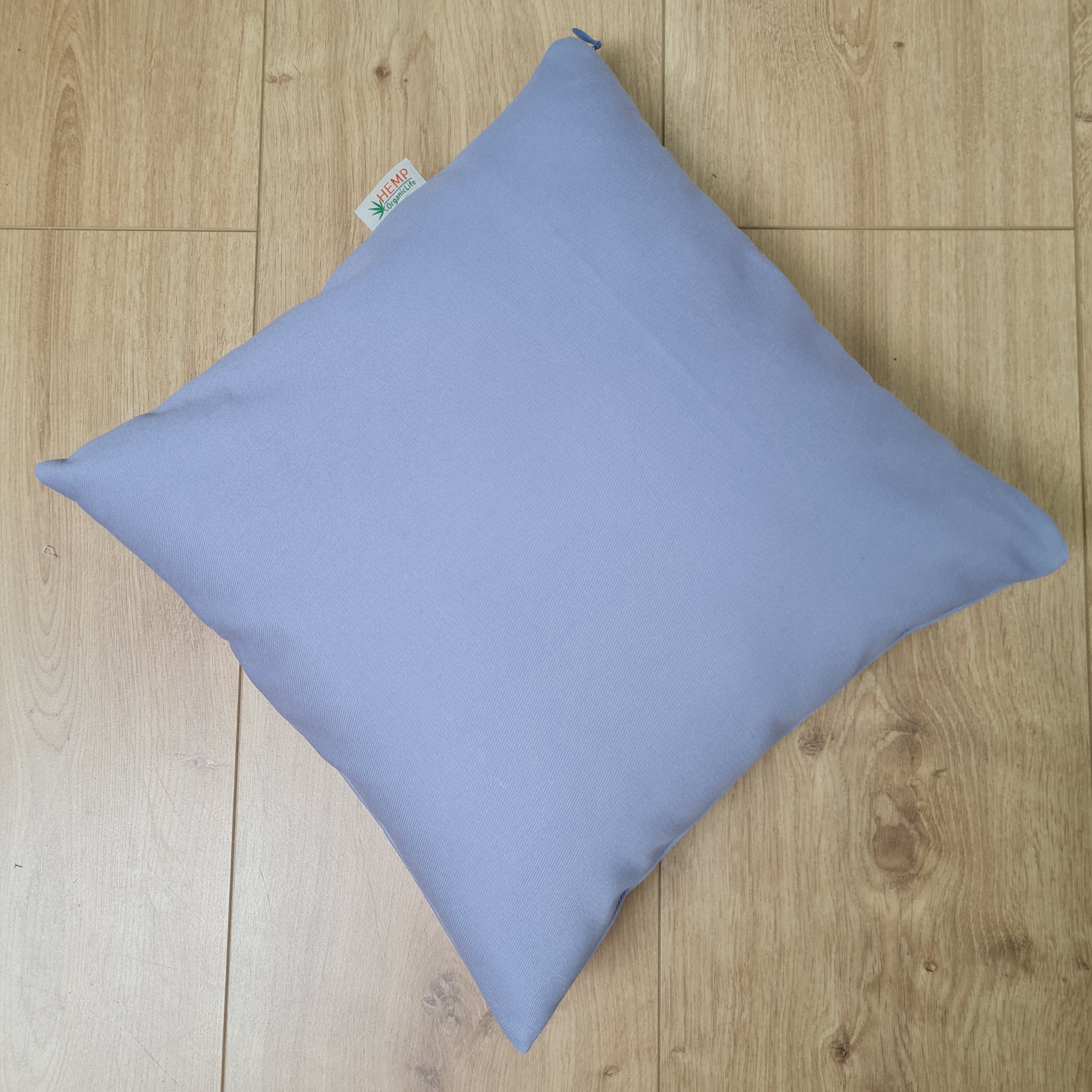 12"x12" (30x30 cm) Blue Hemp Outdoor Sofa Cushion with Washable Removable Water Repellent Cover