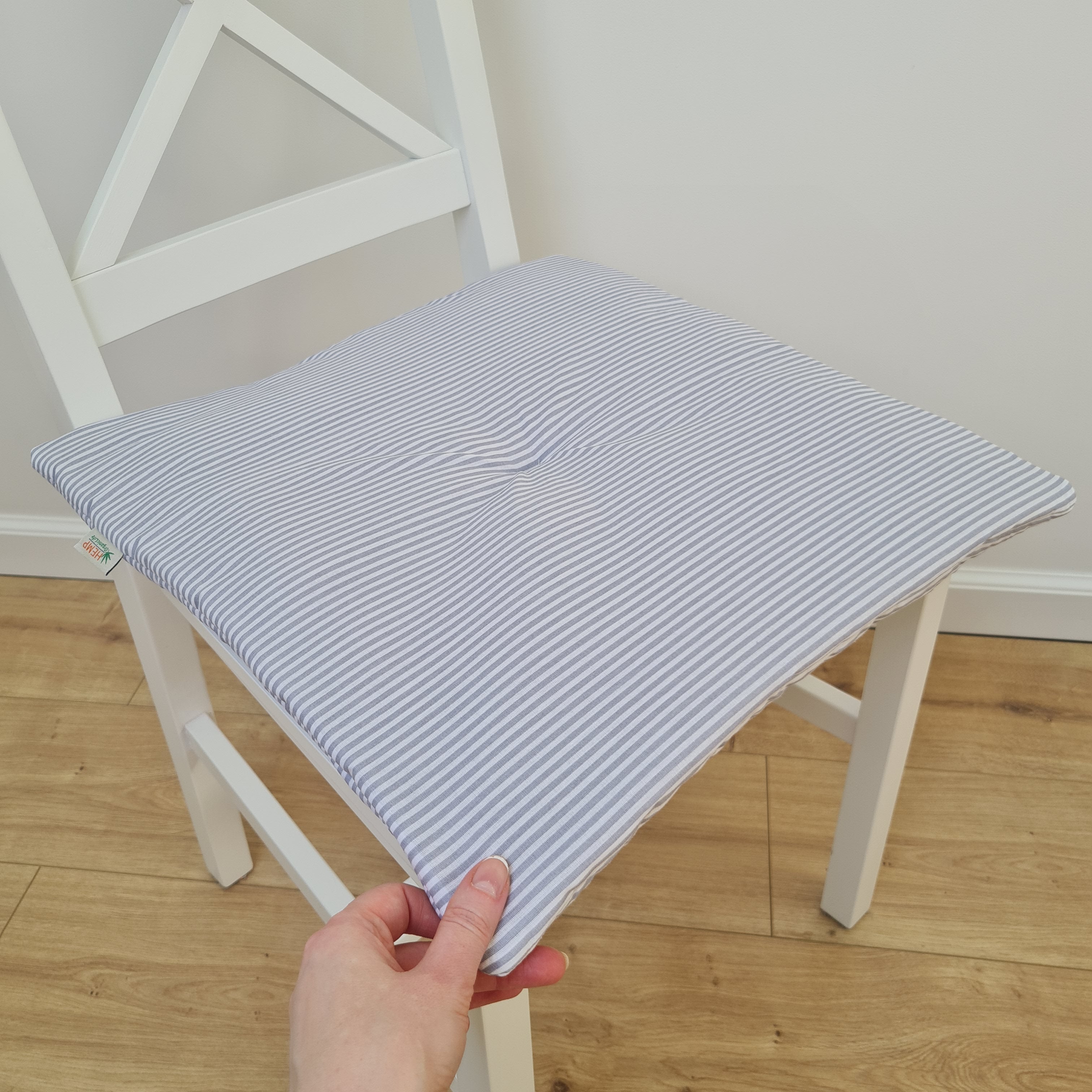 Hemp cotton seat Cushion for chair without ties filled organic hemp fiber in natural cotton fabric Chair Cushion Pillow seat
