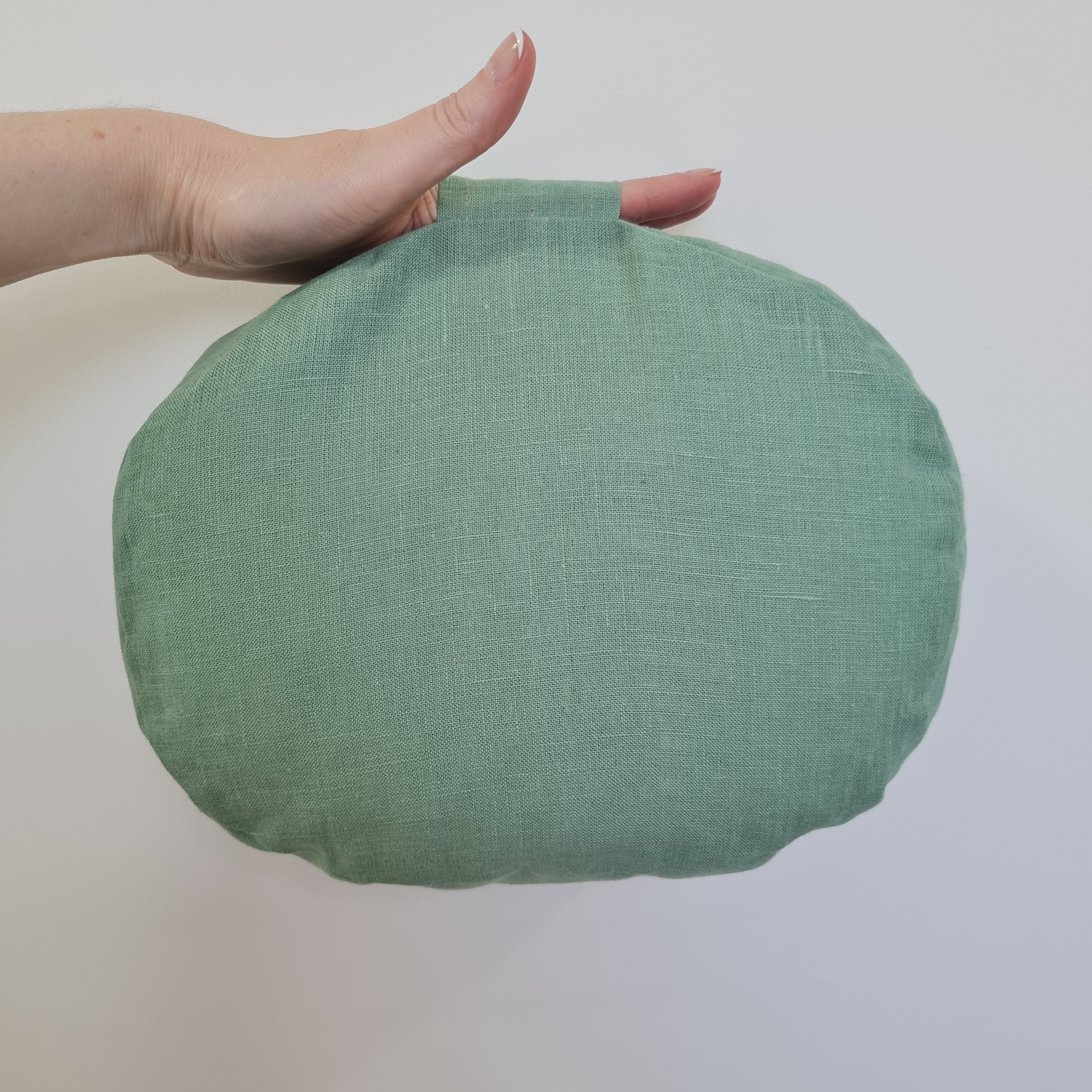 Small articular yoga cushion filled buckwheat hulls Linen Zafu pillow / Oval Linen floor pillow with Buckwheat hulls Meditation