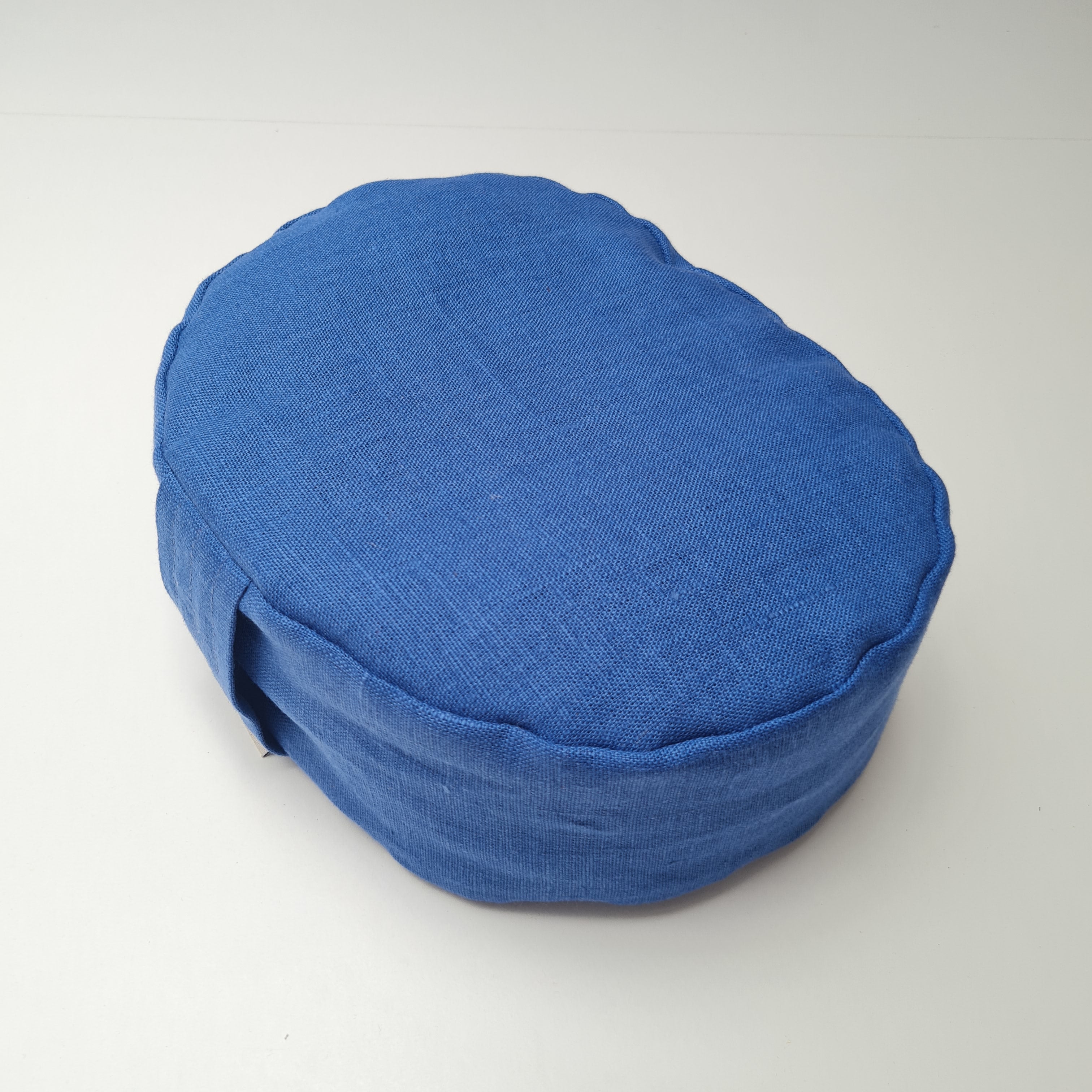 Small articular yoga cushion filled buckwheat hulls Linen Zafu pillow / Oval Linen floor pillow with Buckwheat hulls Meditation