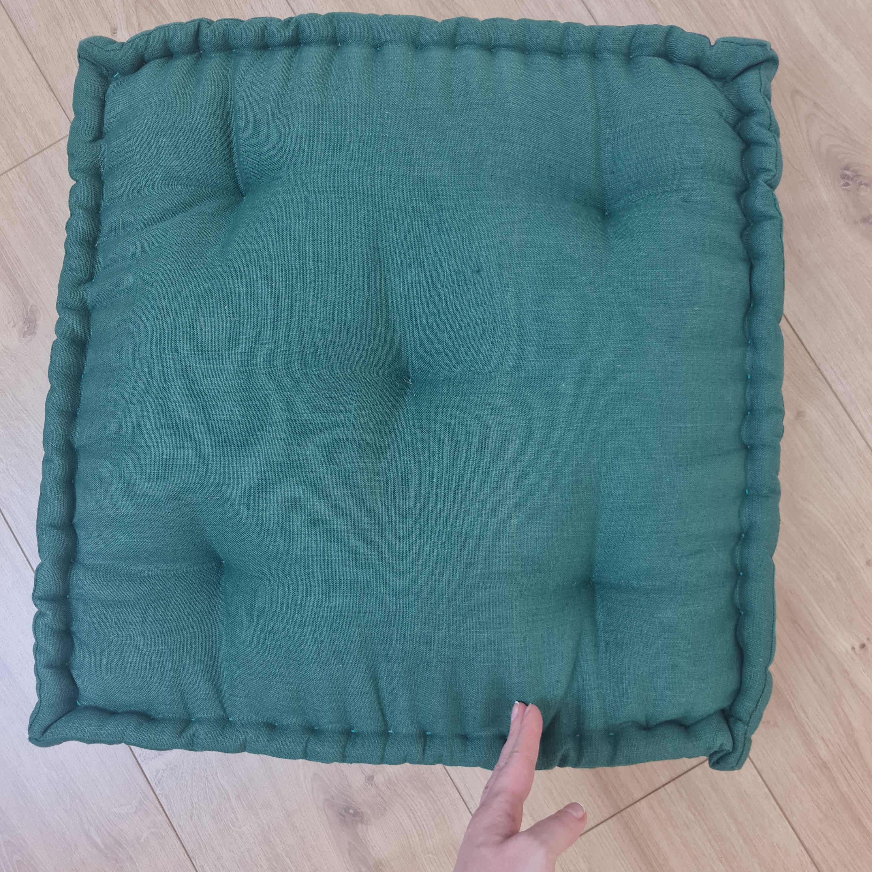 18" x 18" (45x45cm) Hemp Linen Floor Cushion fileld organic Hemp Fiber in Natural Linen fabric / floor pillow Pillow seat/Meditation Yoga