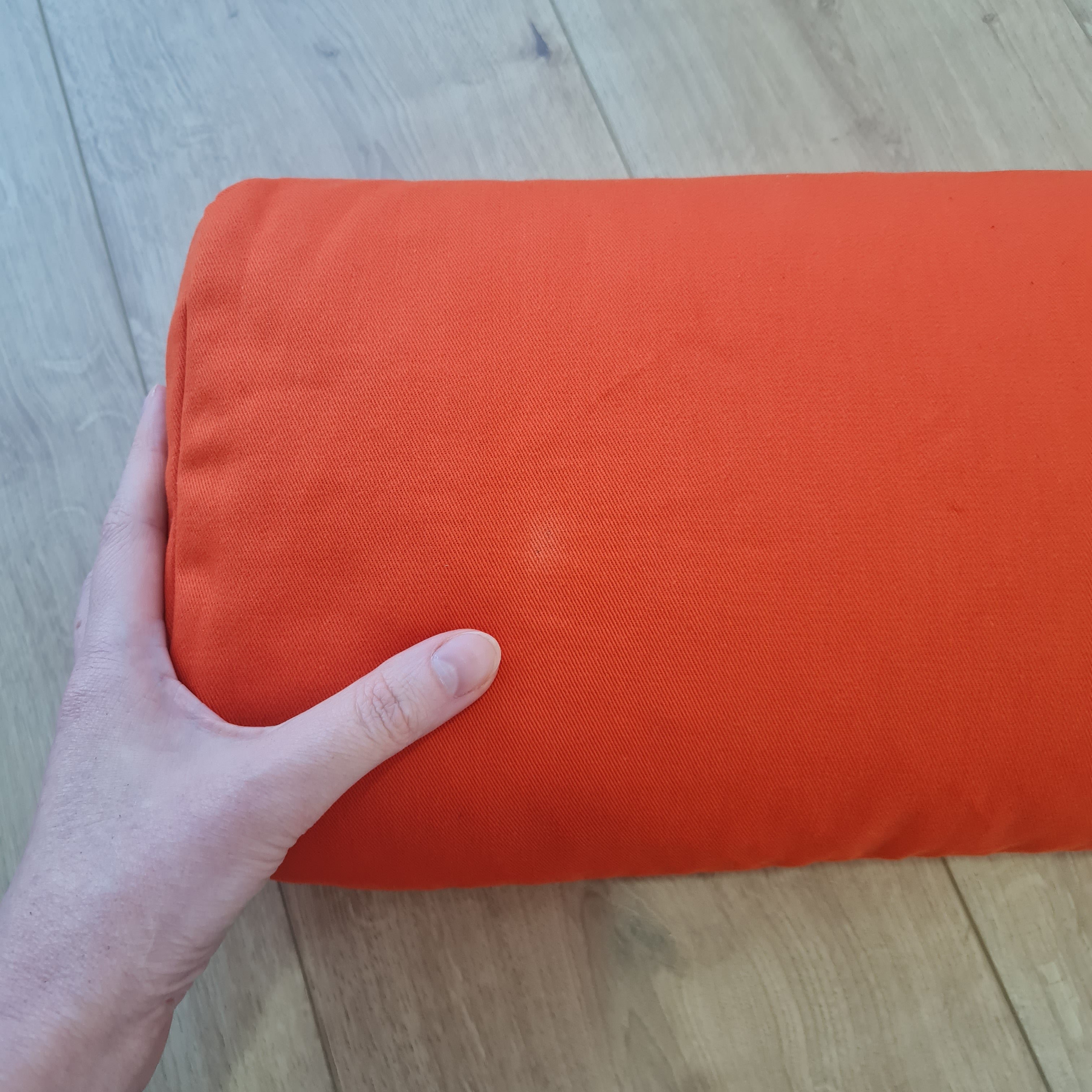 Orange Cotton Bolster filled organic Buckwheat hulls yoga pillow Meditation pillow natural cotton fabric