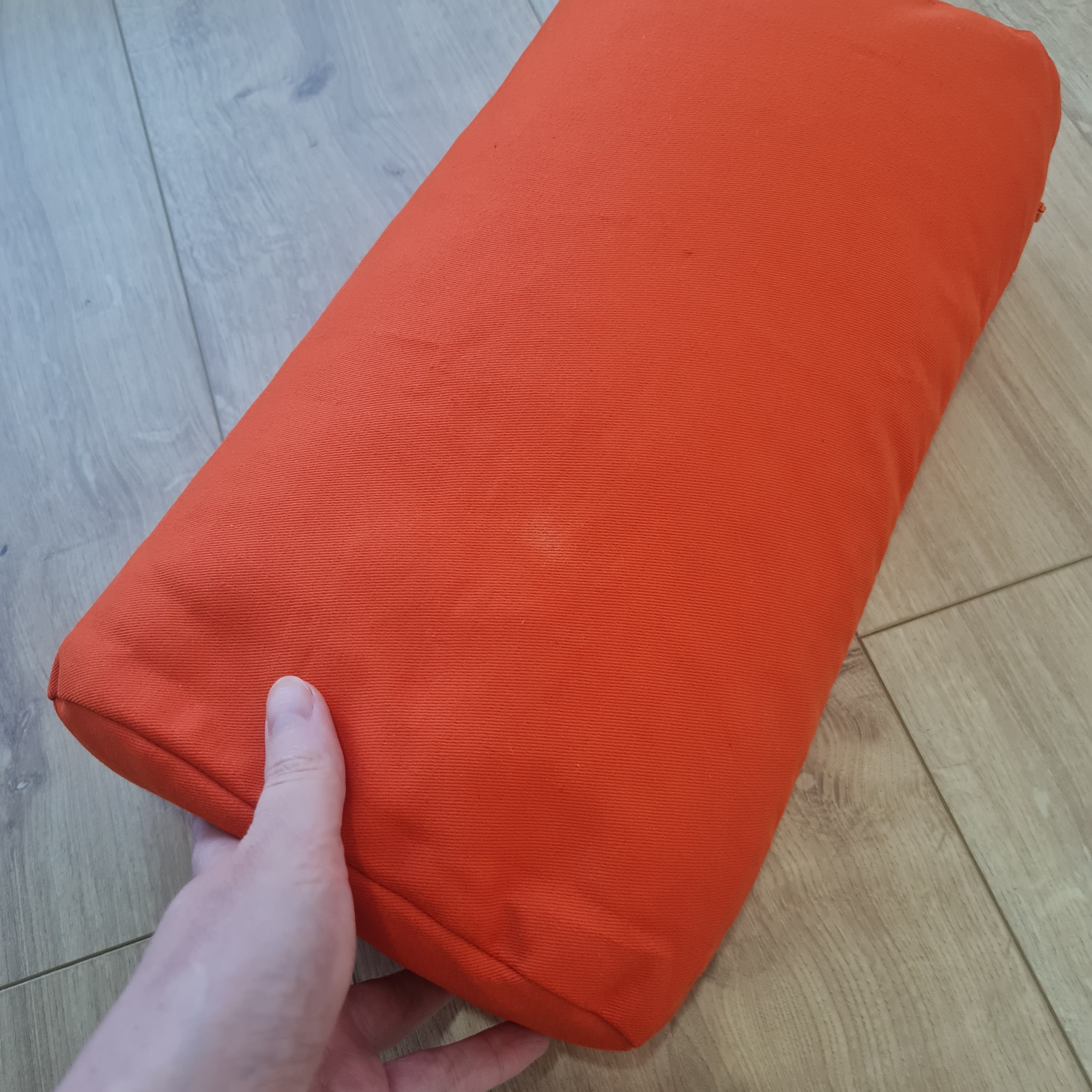 Orange Cotton Bolster filled organic Buckwheat hulls yoga pillow Meditation pillow natural cotton fabric