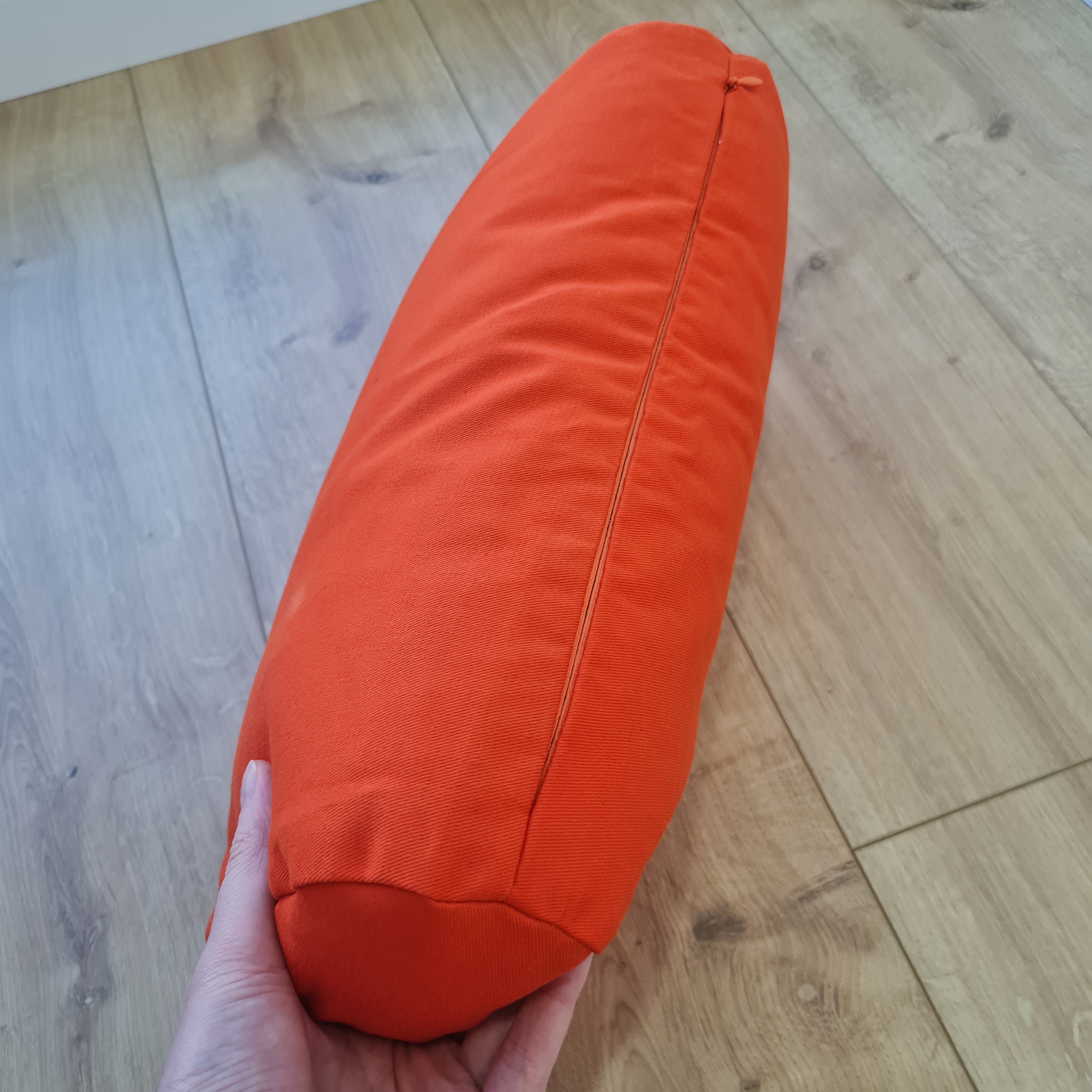 Orange Cotton Bolster filled organic Buckwheat hulls yoga pillow Meditation pillow natural cotton fabric
