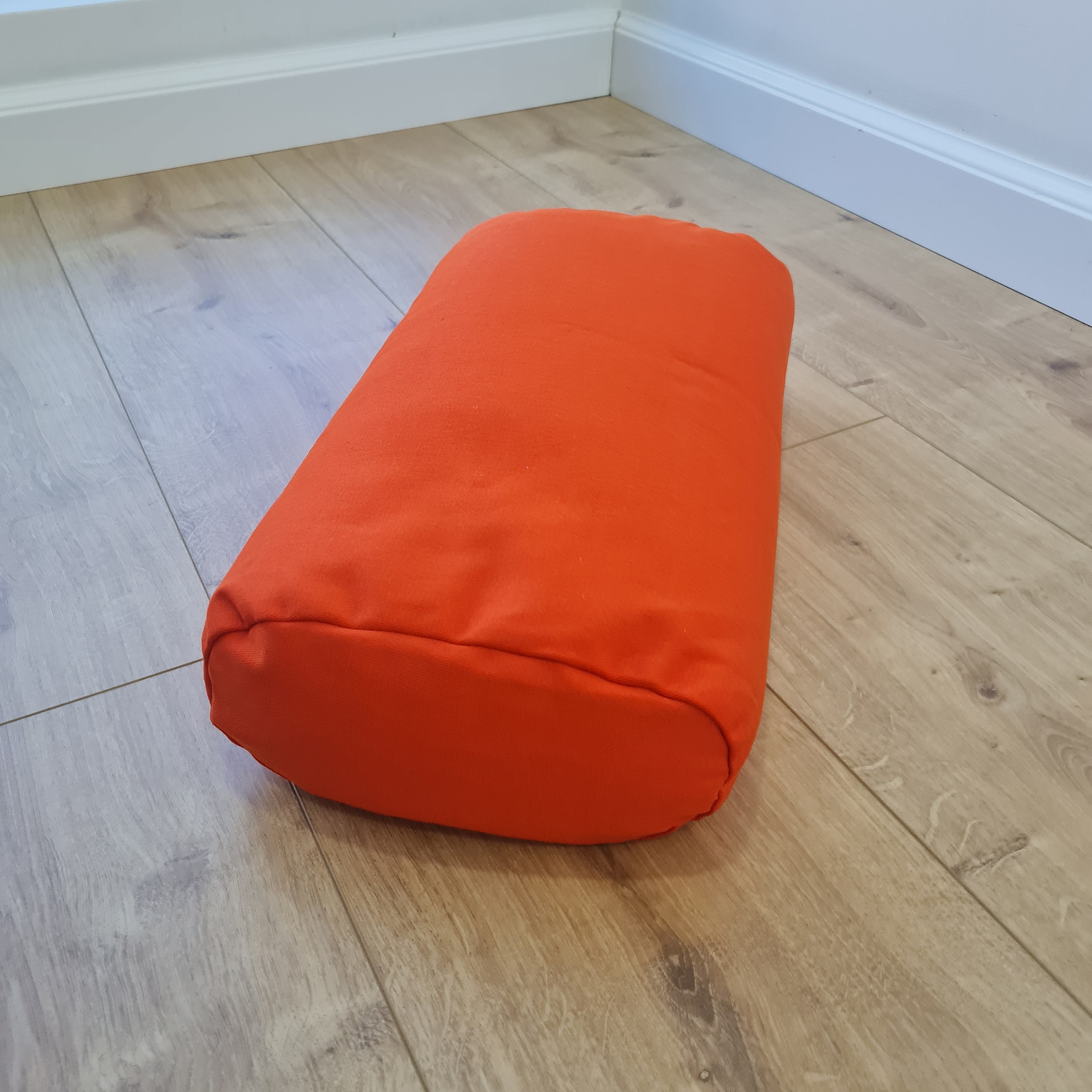 Orange Cotton Bolster filled organic Buckwheat hulls yoga pillow Meditation pillow natural cotton fabric