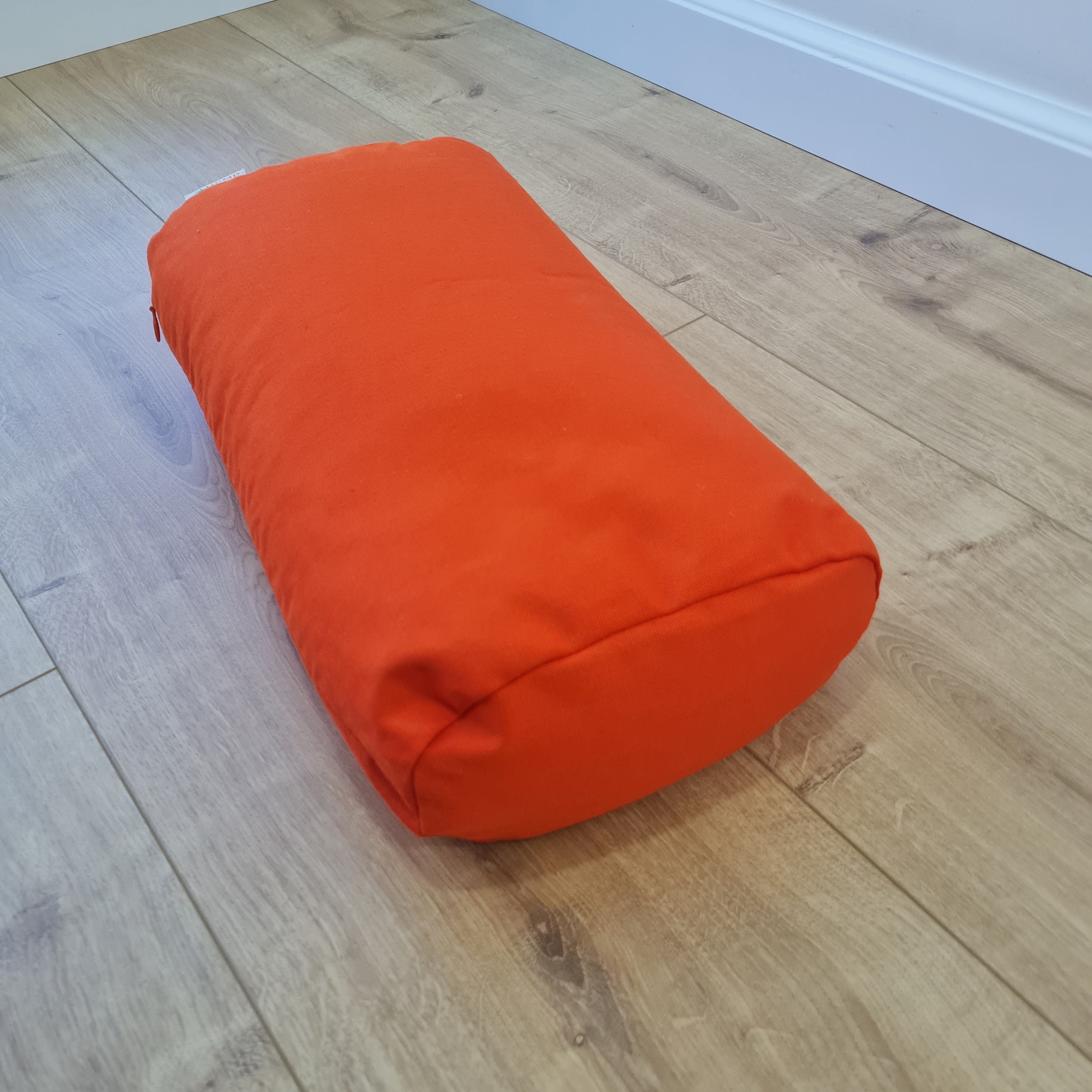 Orange Cotton Bolster filled organic Buckwheat hulls yoga pillow Meditation pillow natural cotton fabric