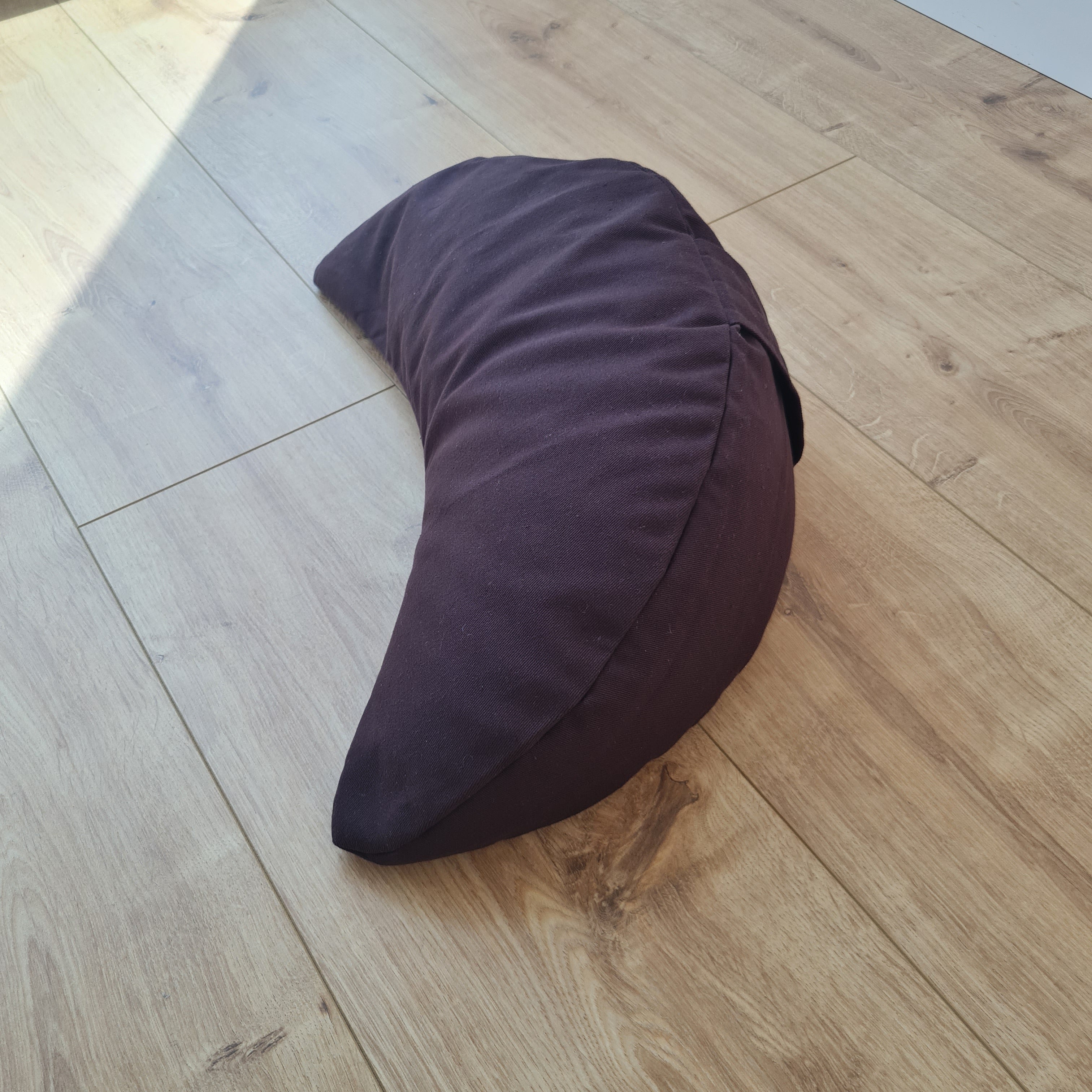 Cotton Meditation Cresсent cushion filled with buckwheat hulls