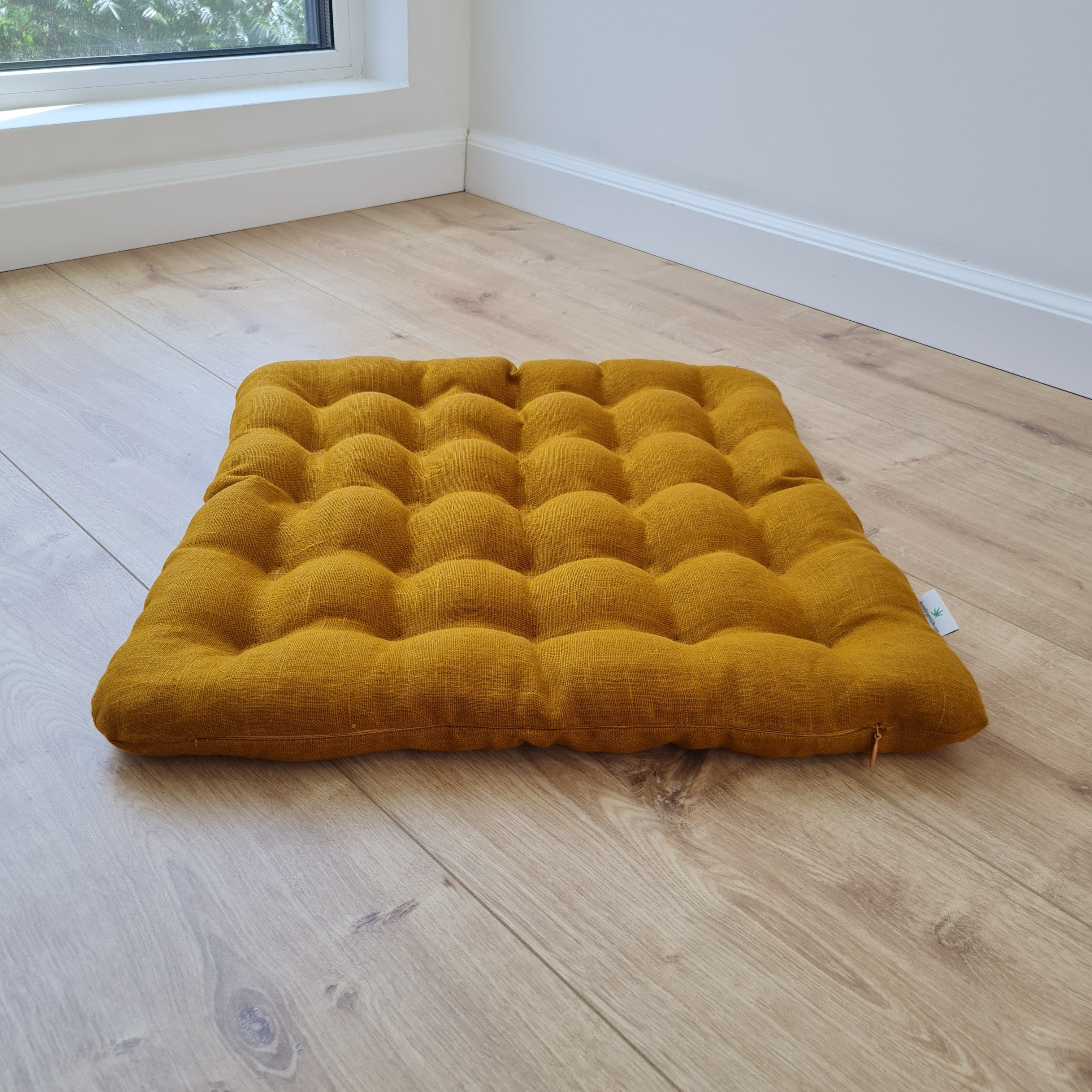 Linen Buckwheat floor cushion Zabuton Organic pillow buckwheat hulls / pillow seat/Meditation Yoga /Natural