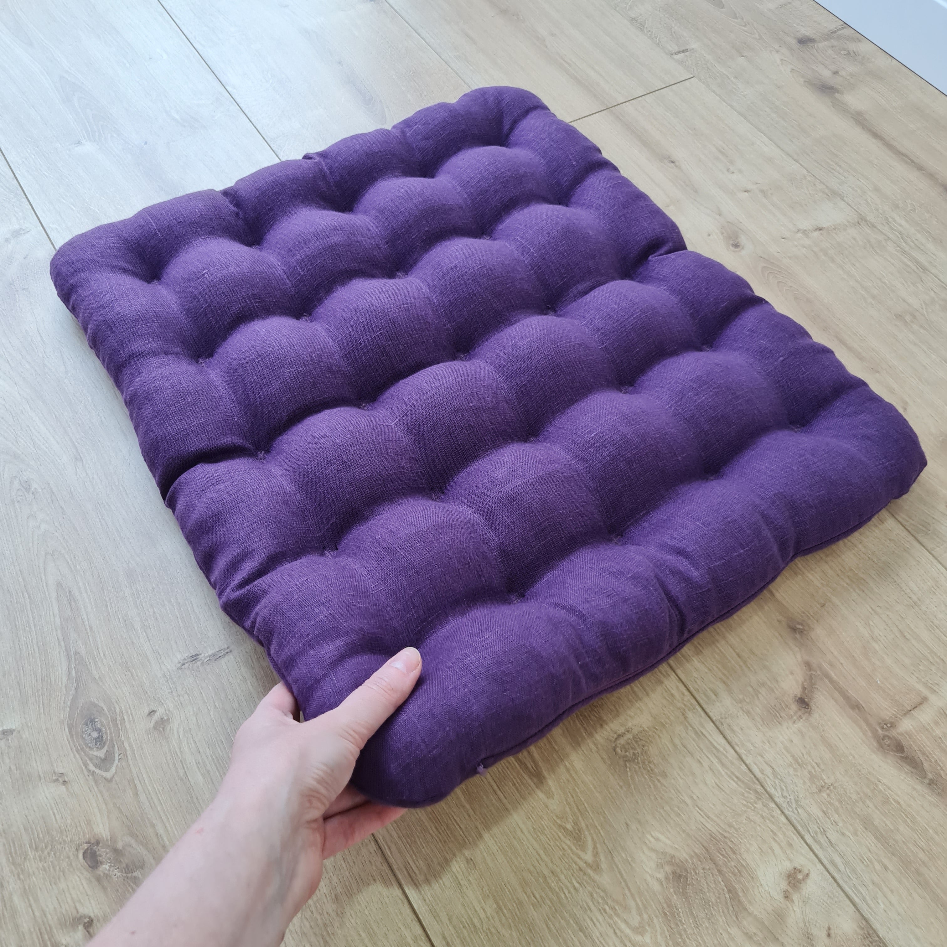 Linen Buckwheat floor cushion Zabuton Organic pillow buckwheat hulls / pillow seat/Meditation Yoga /Natural
