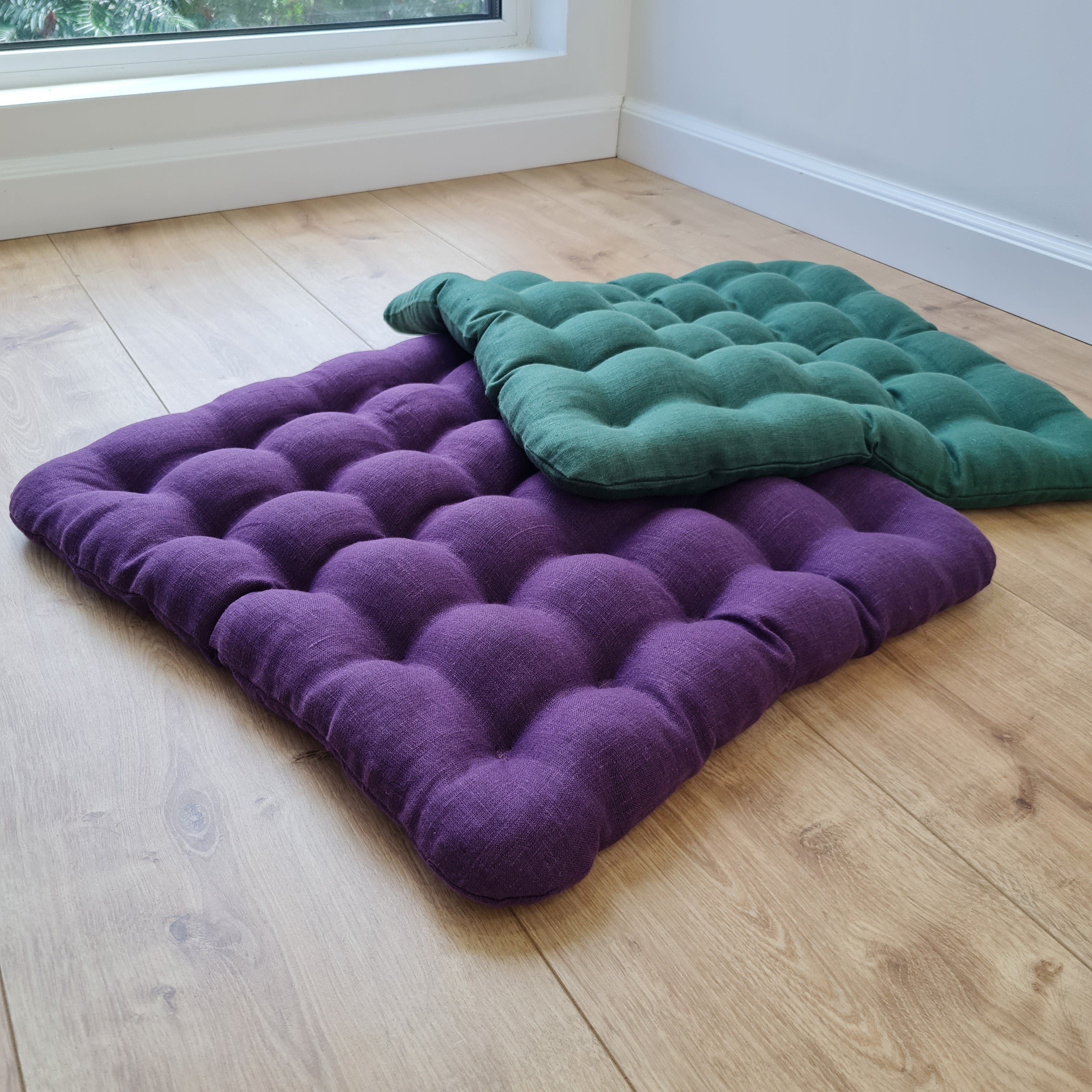 Linen Buckwheat floor cushion Zabuton Organic pillow buckwheat hulls / pillow seat/Meditation Yoga /Natural