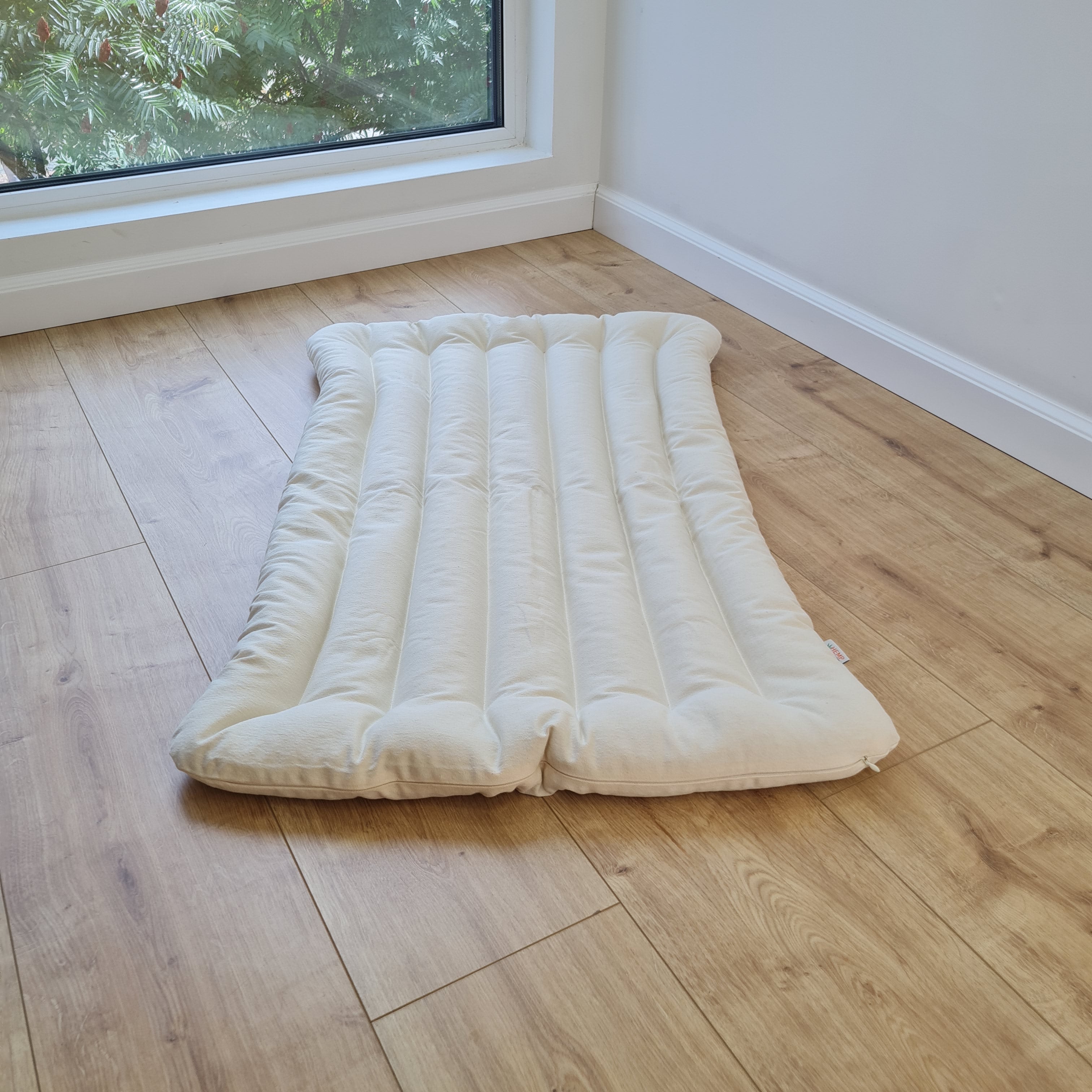 20"x33.5" (50x85 cm) Linen Mat filled Buckwheat hulls in non-dyed cotton fabric Floor Cushion /Meditation pillow for Yoga studio/ Zabuton