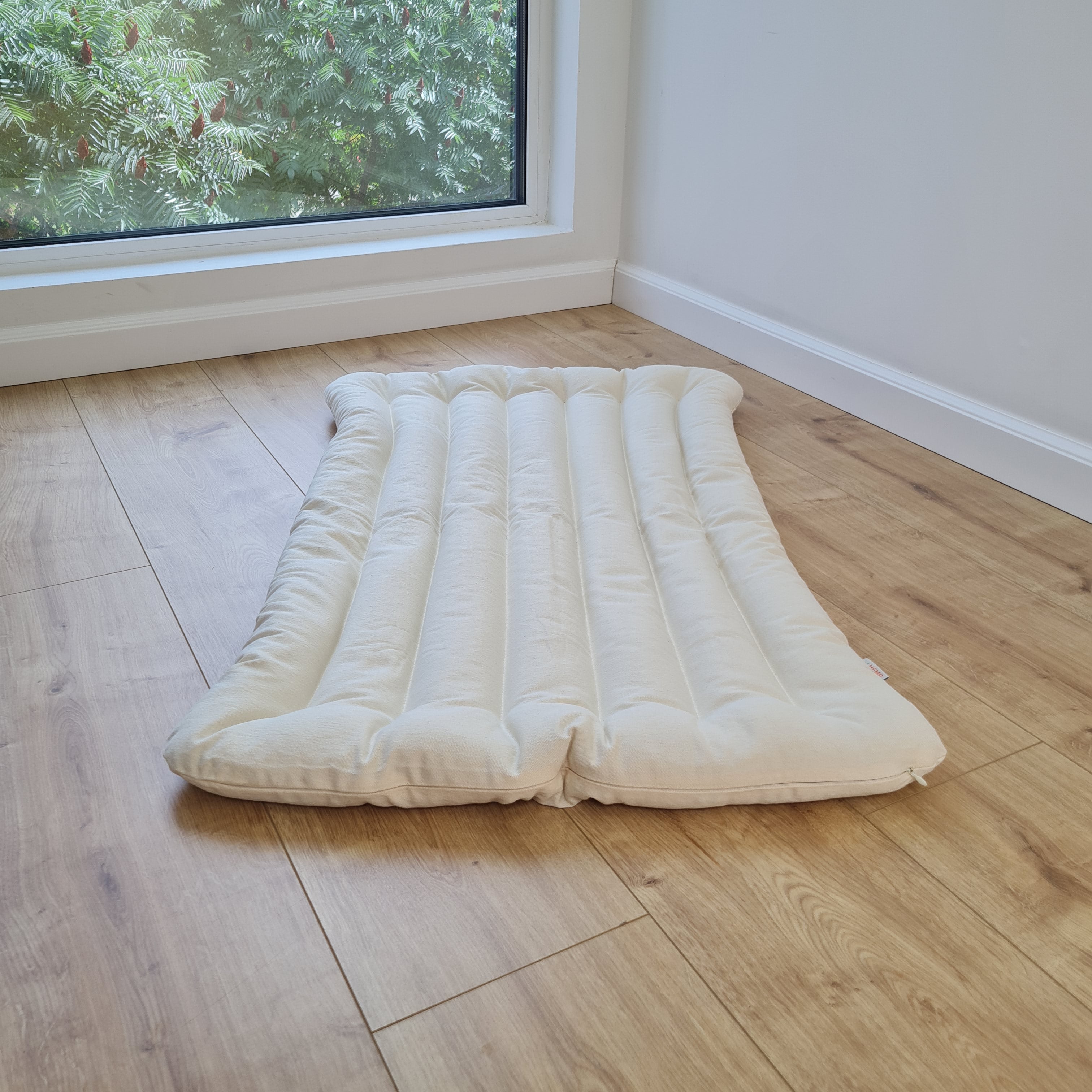 20"x33.5" (50x85 cm) Linen Mat filled Buckwheat hulls in non-dyed cotton fabric Floor Cushion /Meditation pillow for Yoga studio/ Zabuton