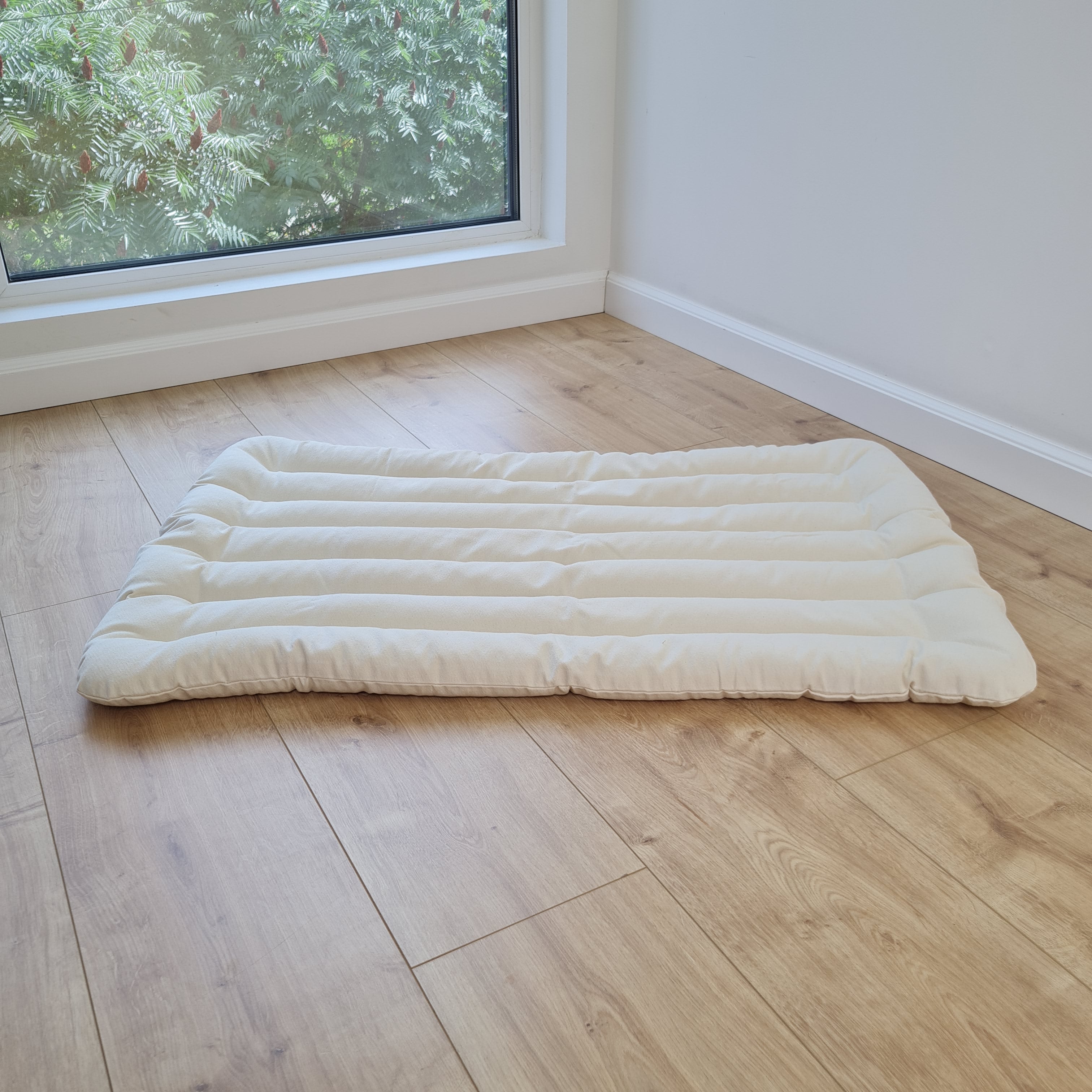 20"x33.5" (50x85 cm) Linen Mat filled Buckwheat hulls in non-dyed cotton fabric Floor Cushion /Meditation pillow for Yoga studio/ Zabuton