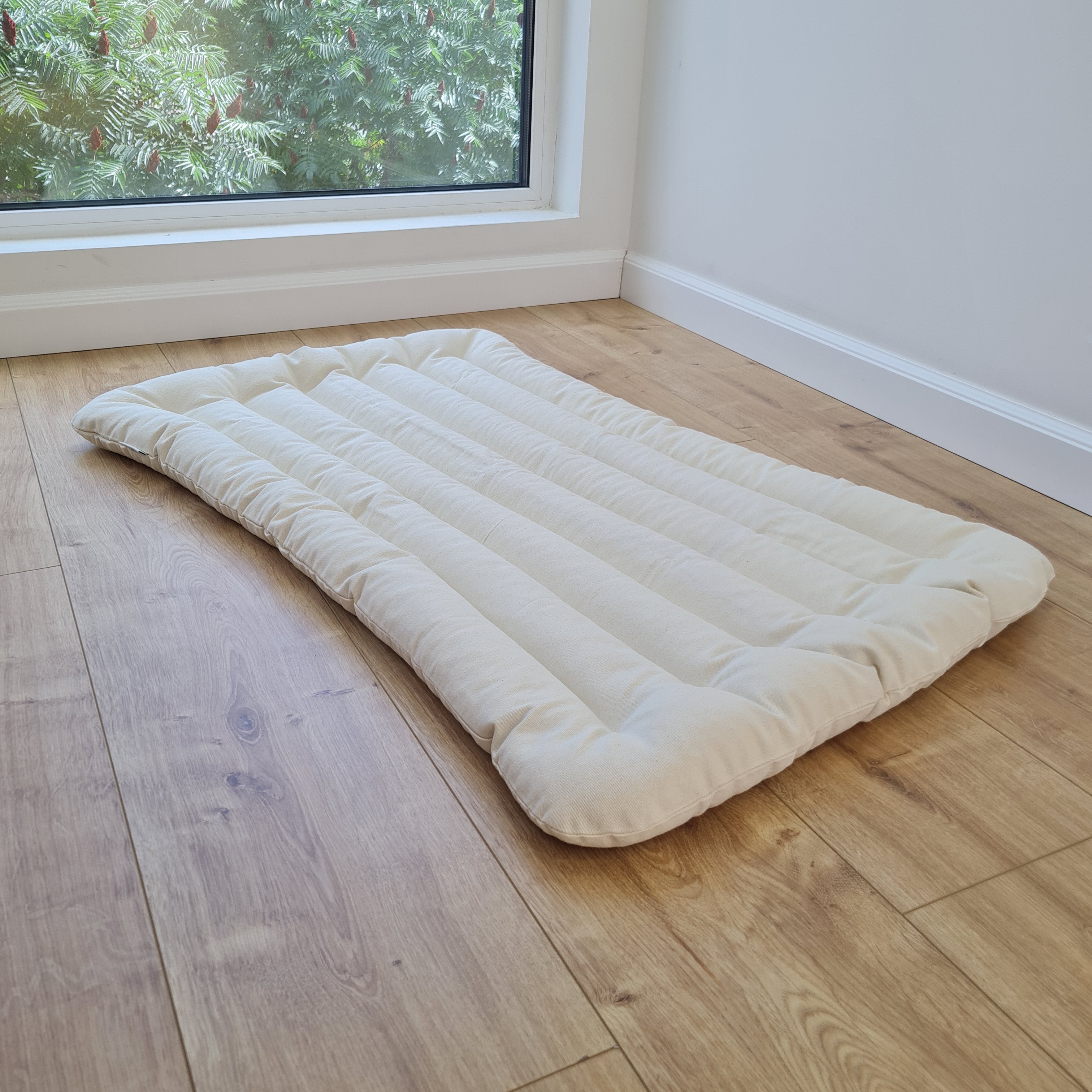 20"x33.5" (50x85 cm) Linen Mat filled Buckwheat hulls in non-dyed cotton fabric Floor Cushion /Meditation pillow for Yoga studio/ Zabuton