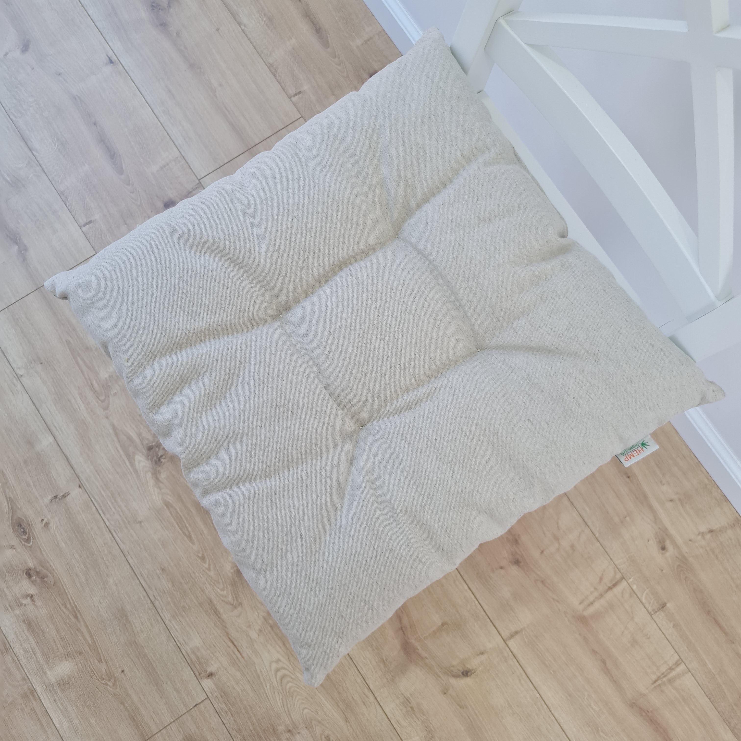 16"x16" (40x40 cm) Hemp seat cushion for chair without ties filled organic hemp fiber in Natural Linen fabric Chair Cushion Pillow seat