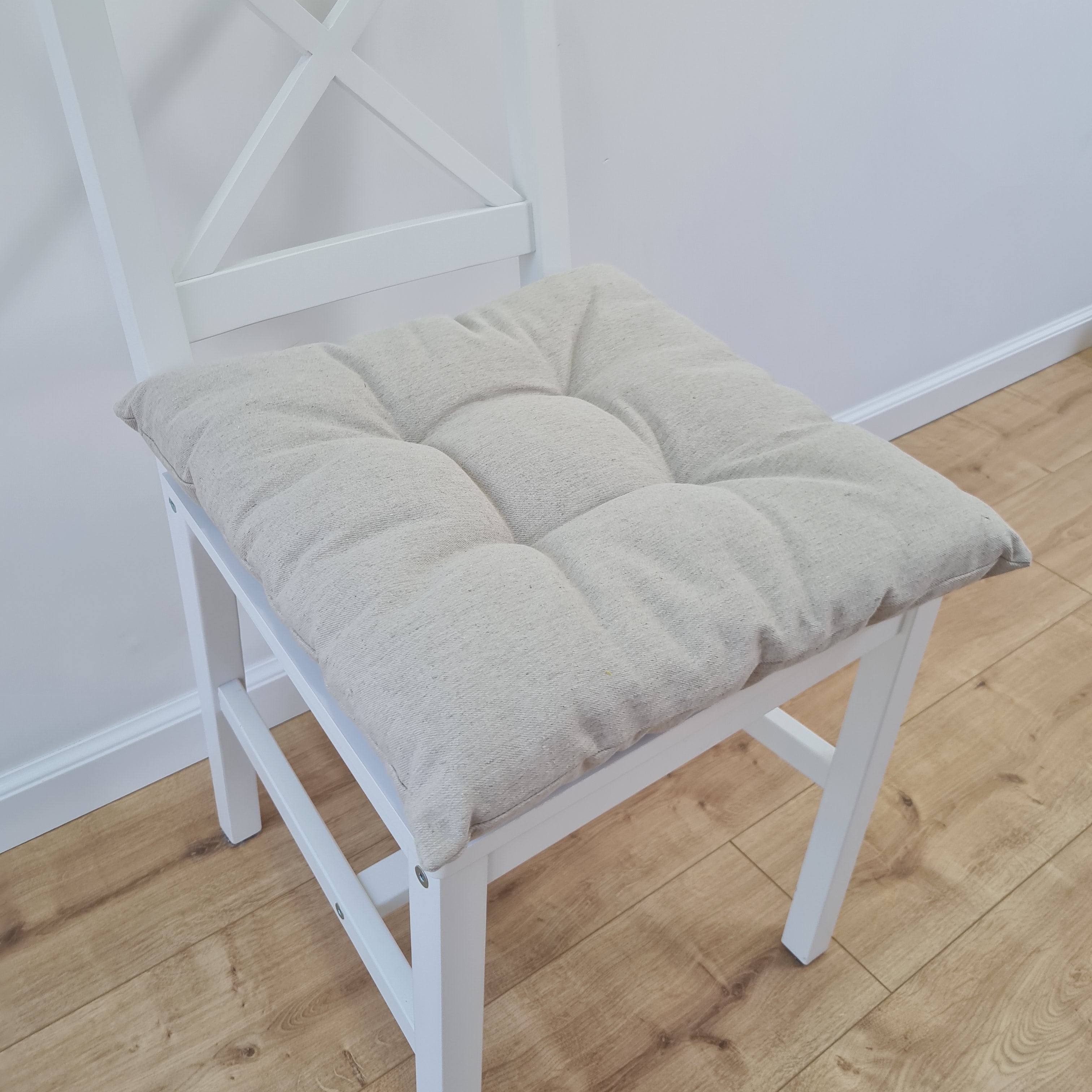 16"x16" (40x40 cm) Hemp seat cushion for chair without ties filled organic hemp fiber in Natural Linen fabric Chair Cushion Pillow seat