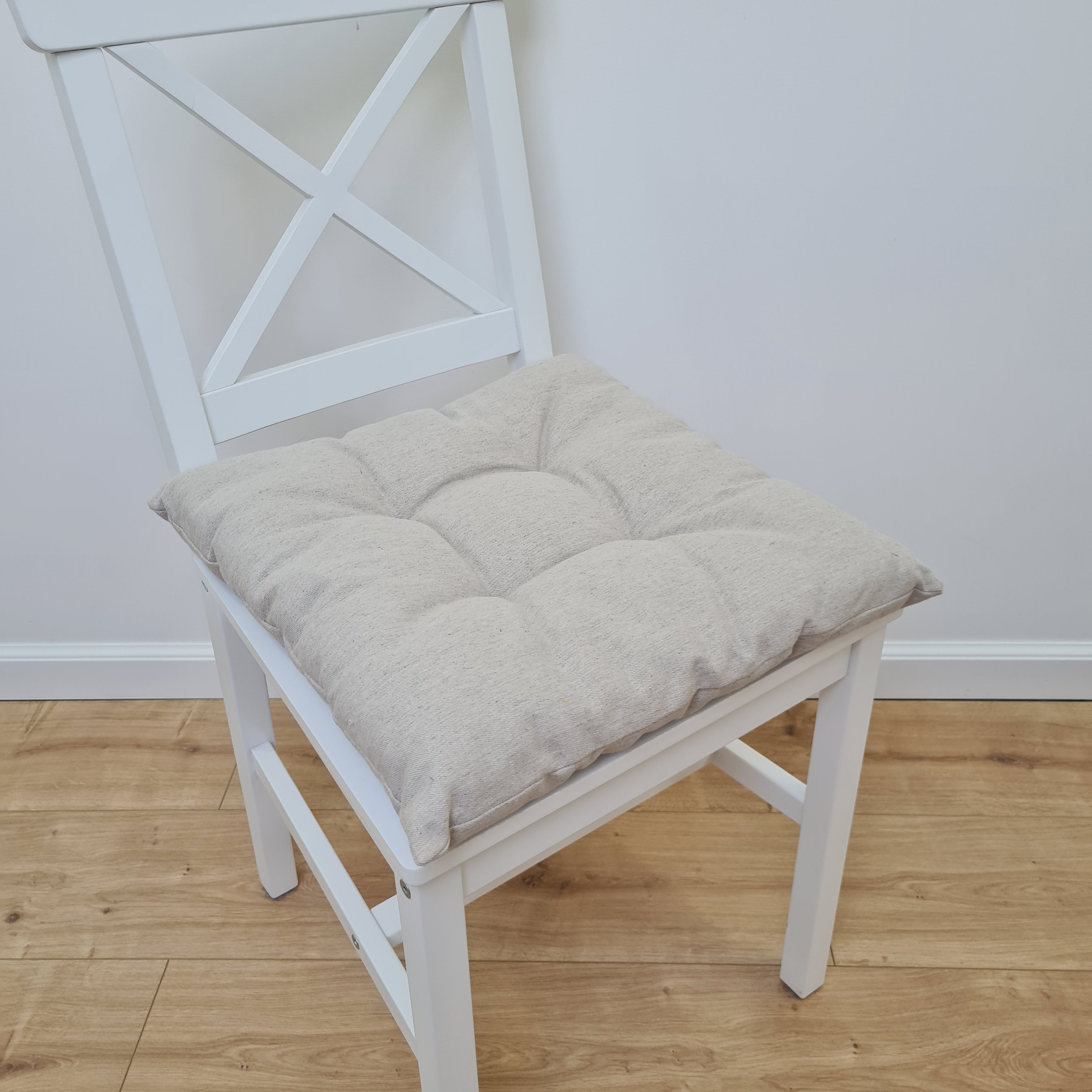 16"x16" (40x40 cm) Hemp seat cushion for chair without ties filled organic hemp fiber in Natural Linen fabric Chair Cushion Pillow seat