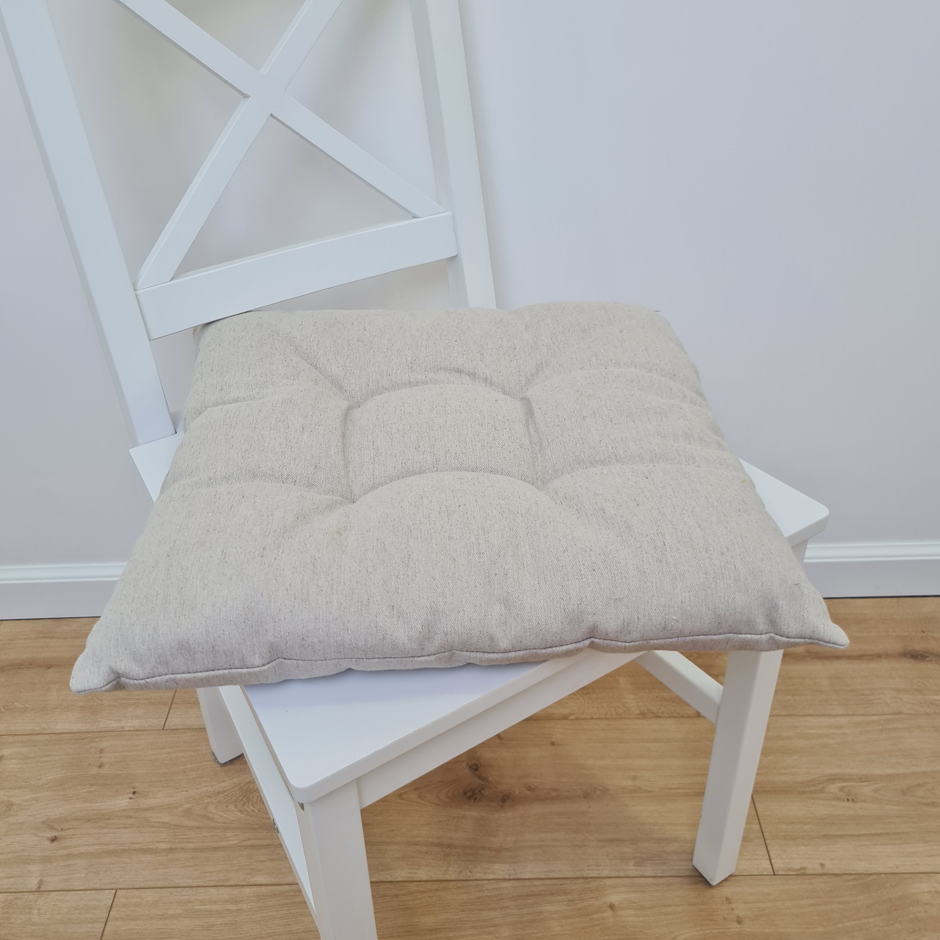 16"x16" (40x40 cm) Hemp seat cushion for chair without ties filled organic hemp fiber in Natural Linen fabric Chair Cushion Pillow seat