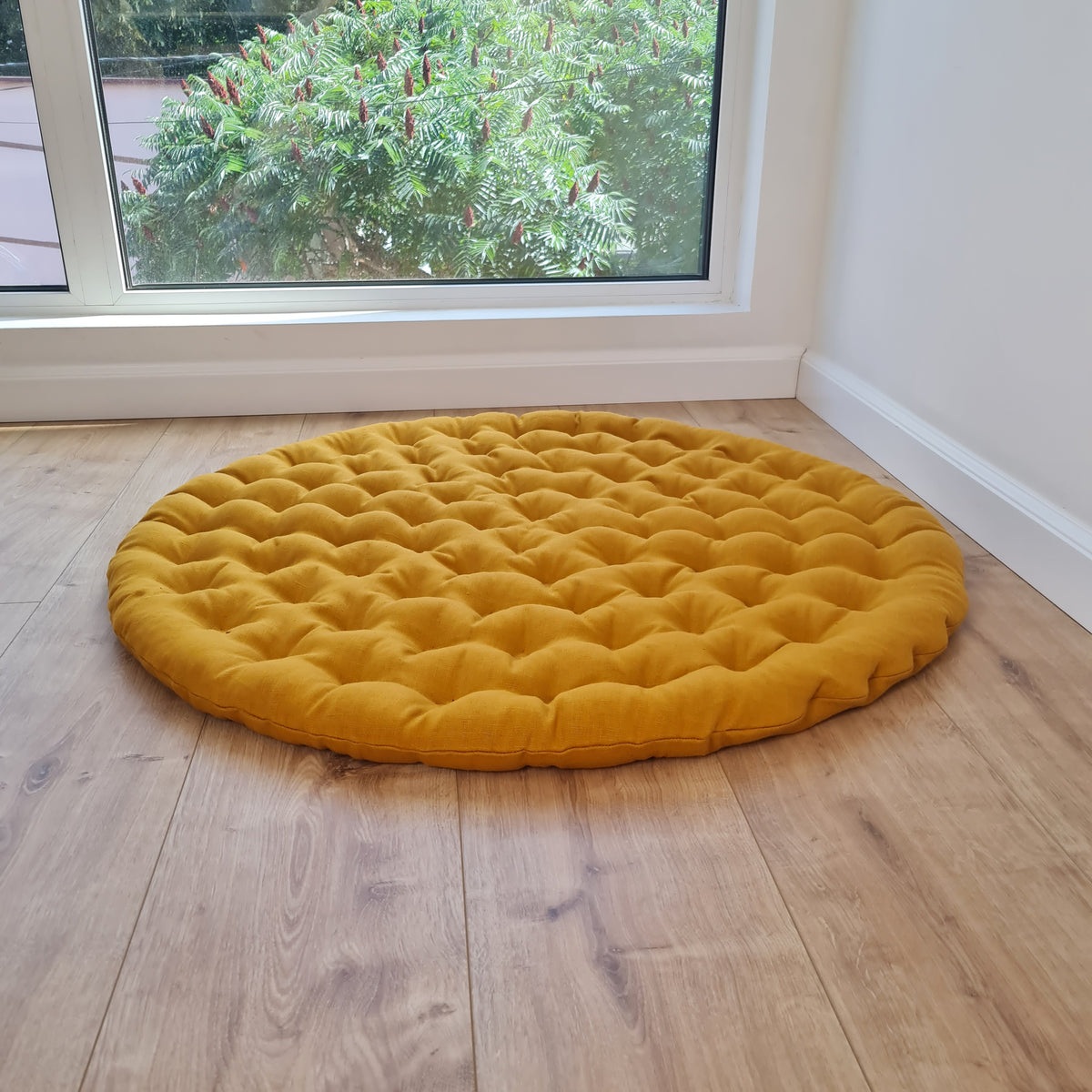 Round meditation cushion with Buckwheat hulls Linen Floor Meditation mat pouf Pillow Seat Yoga cushion