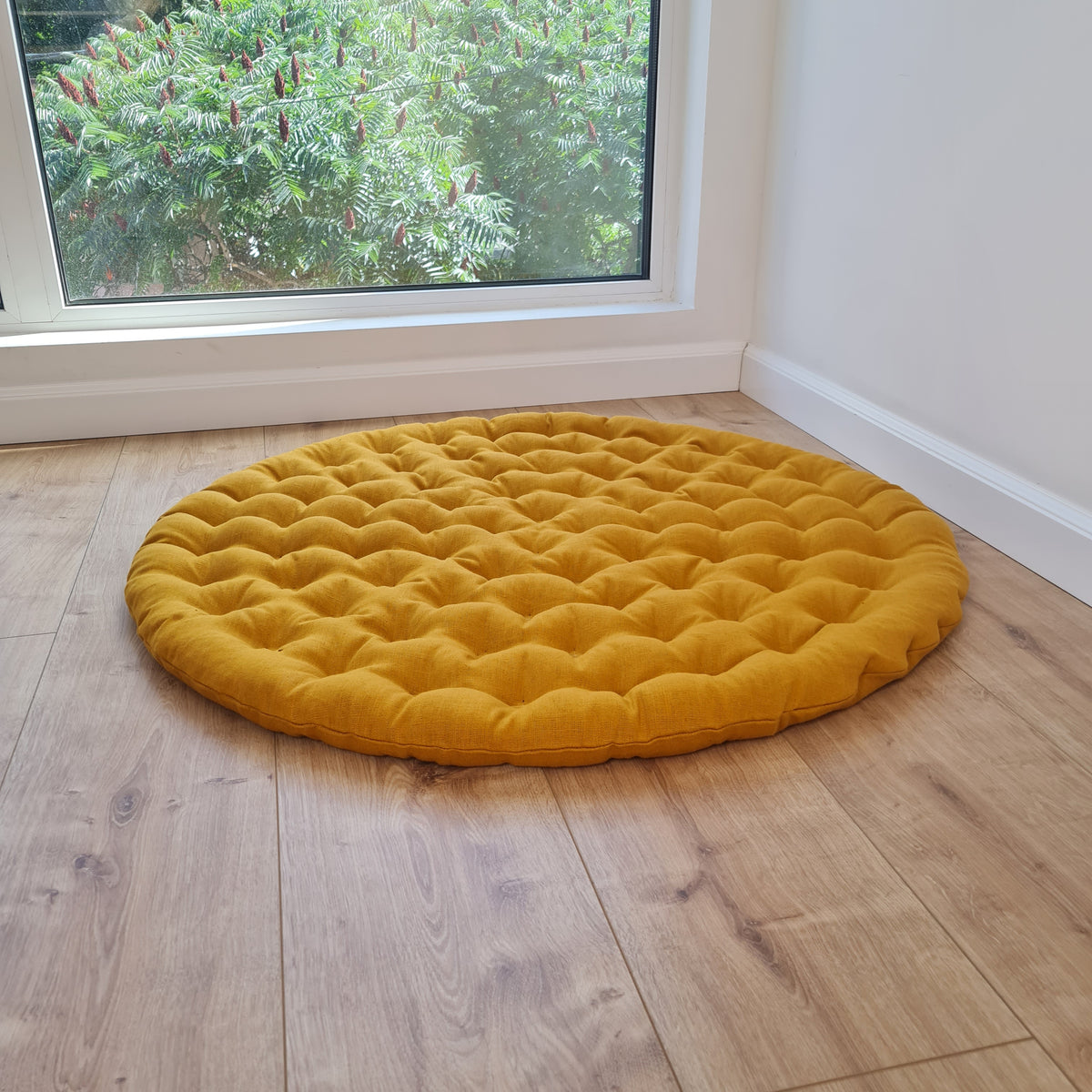 Round meditation cushion with Buckwheat hulls Linen Floor Meditation mat pouf Pillow Seat Yoga cushion